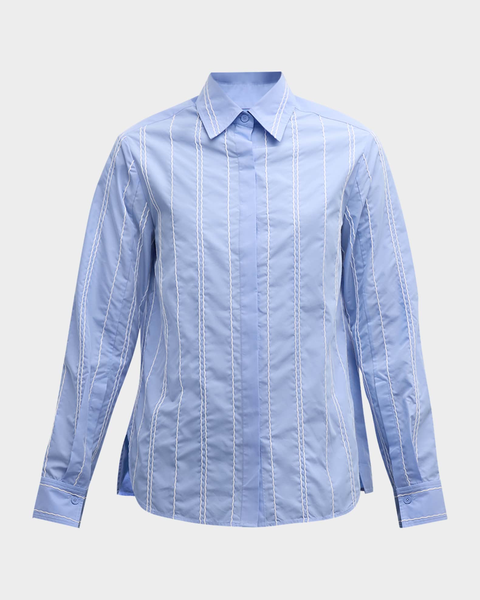 Wavy Stitched Long-Sleeve Shirt 0