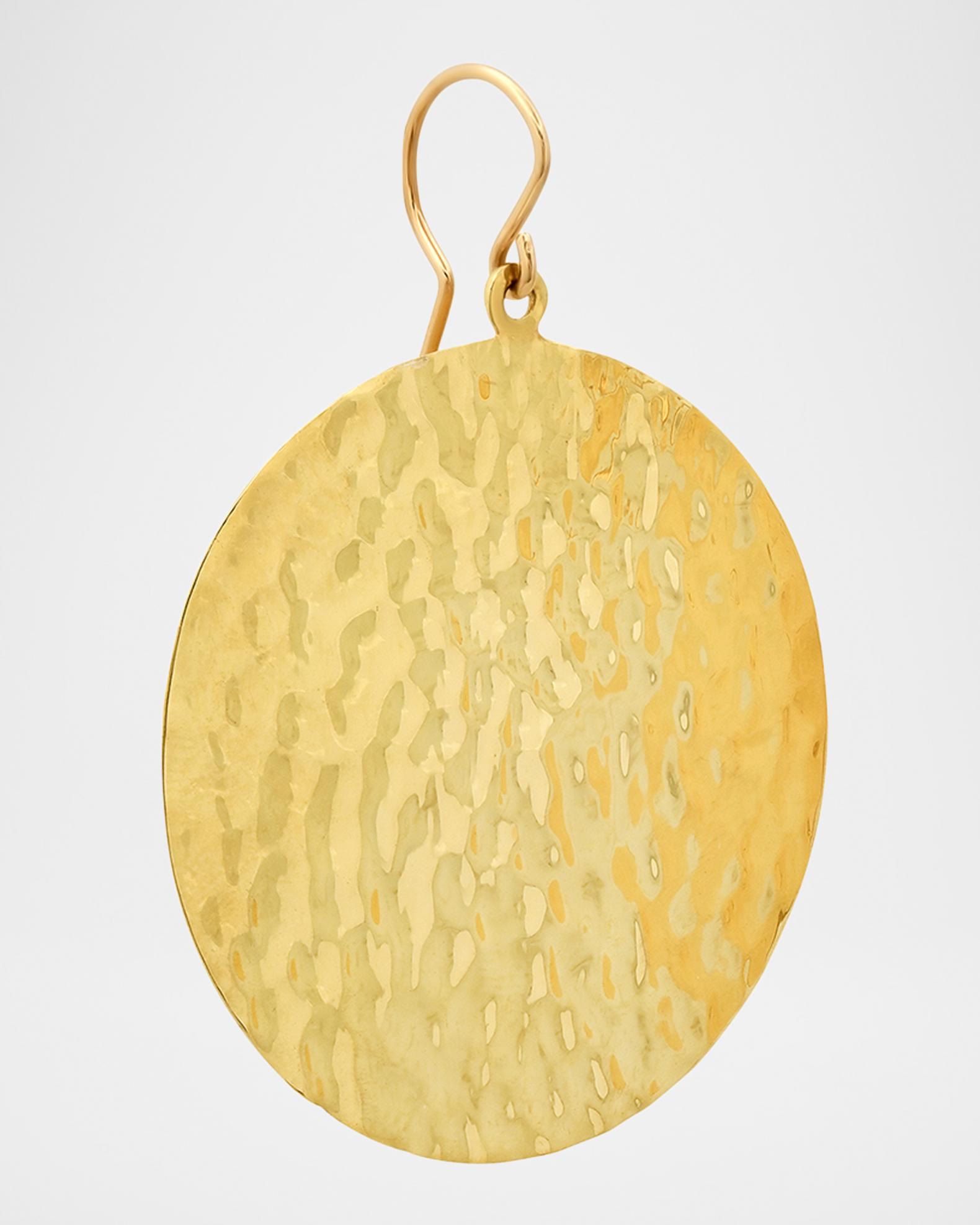 Jennifer Meyer 18K Yellow Gold Hammered Disc Earrings | Neiman Marcus