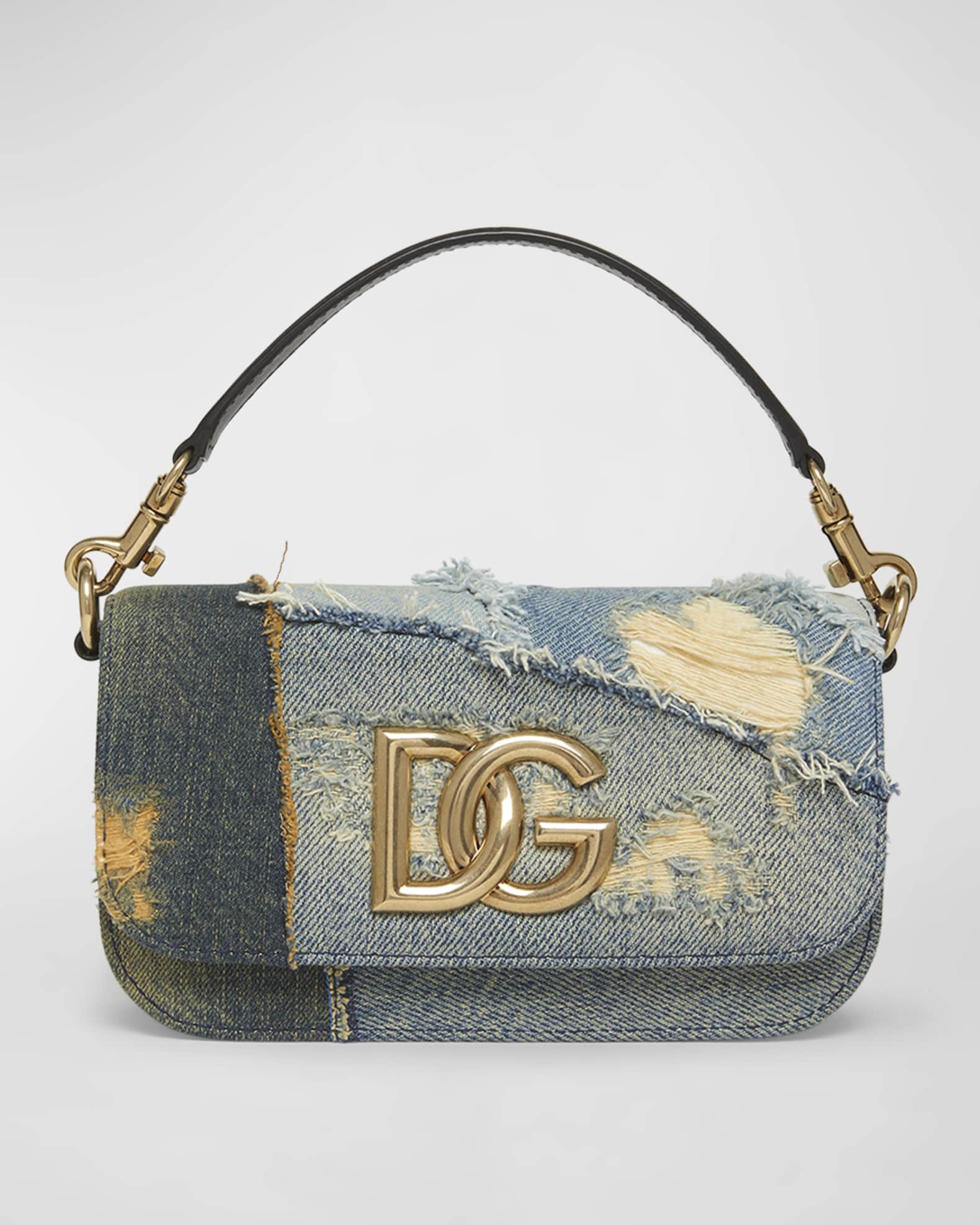 Dolce&Gabbana Logo Patchwork Denim Crossbody Bag | Neiman Marcus