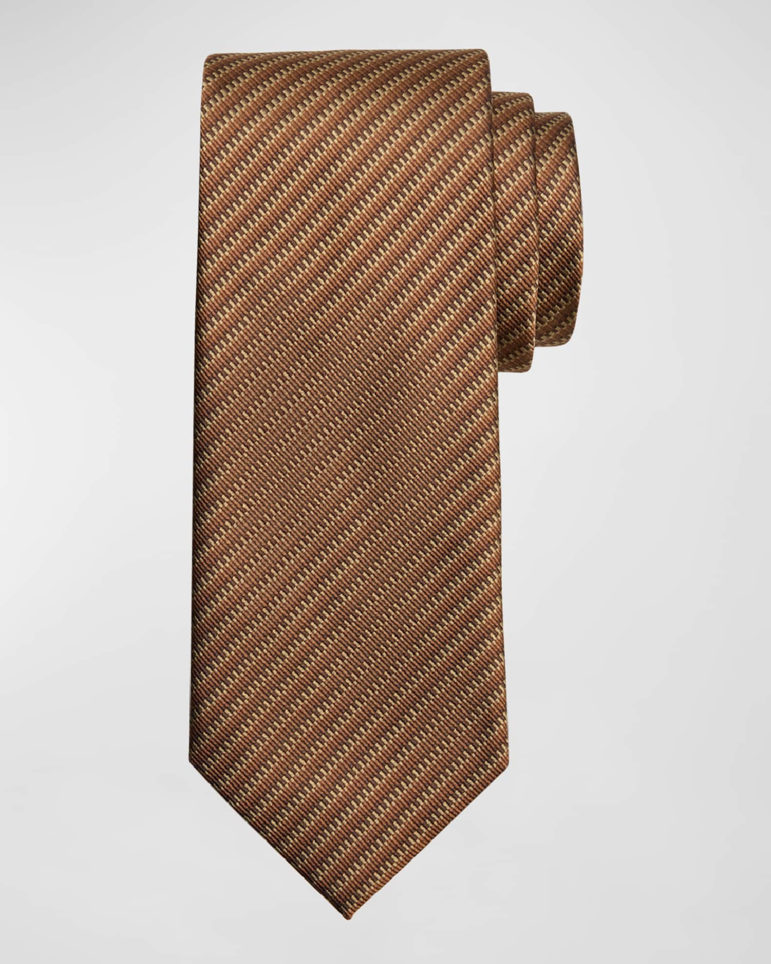 Men's Stripe-Effect Silk Tie 0
