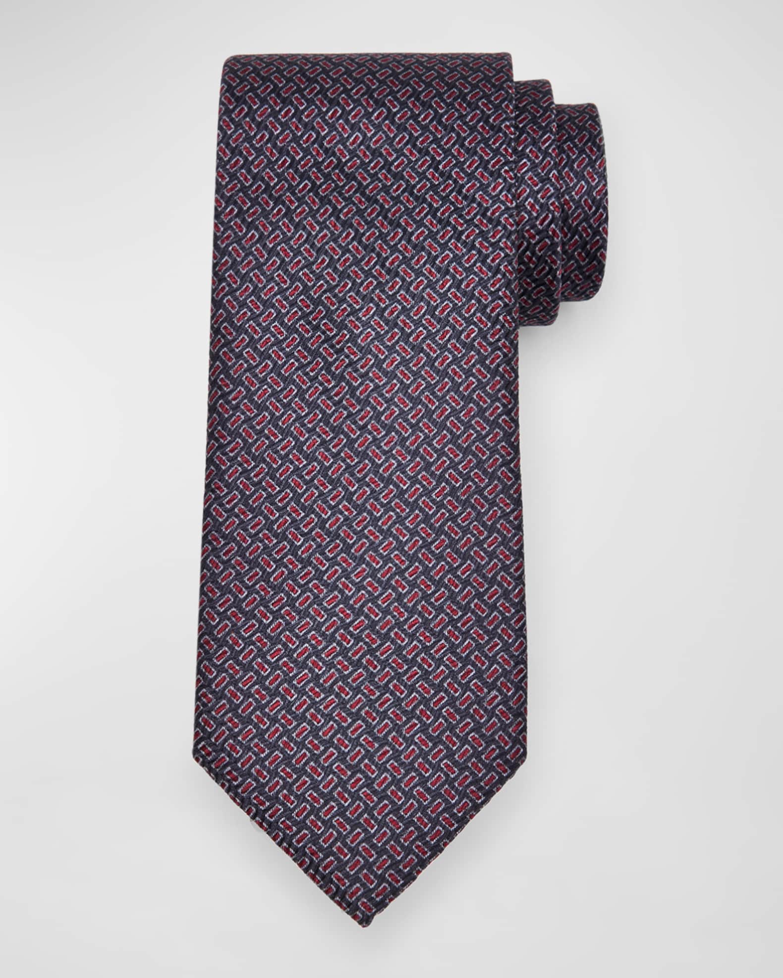 Men's Geometric-Print Silk Tie 0