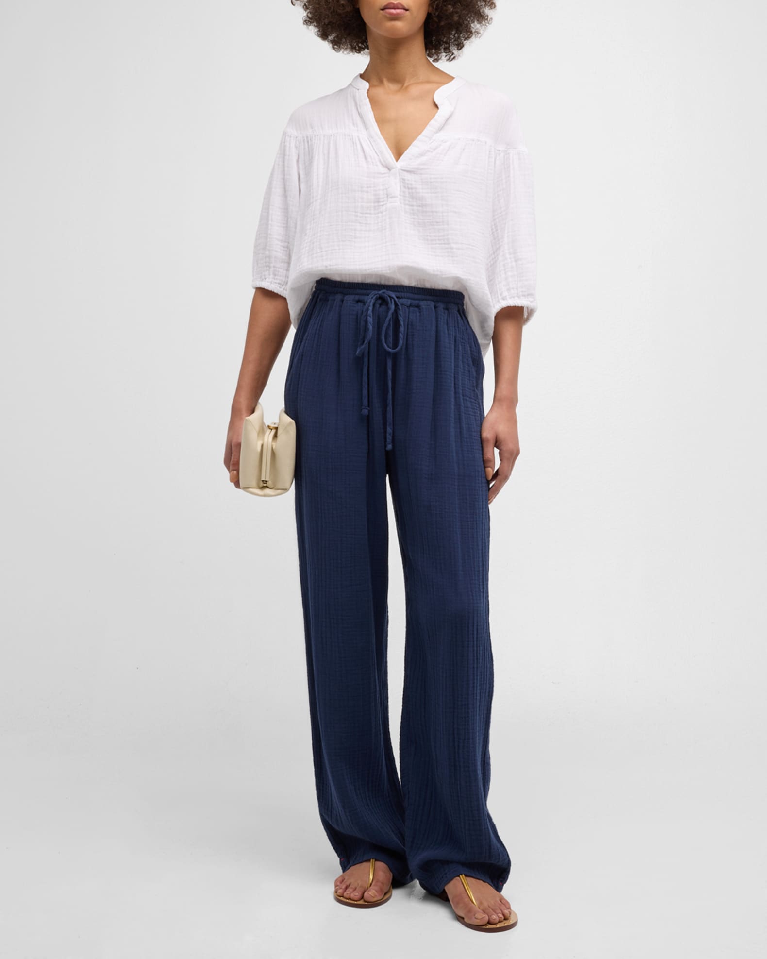 Xirena Dylan StraightLeg Cotton Gauze Pants Neiman Marcus
