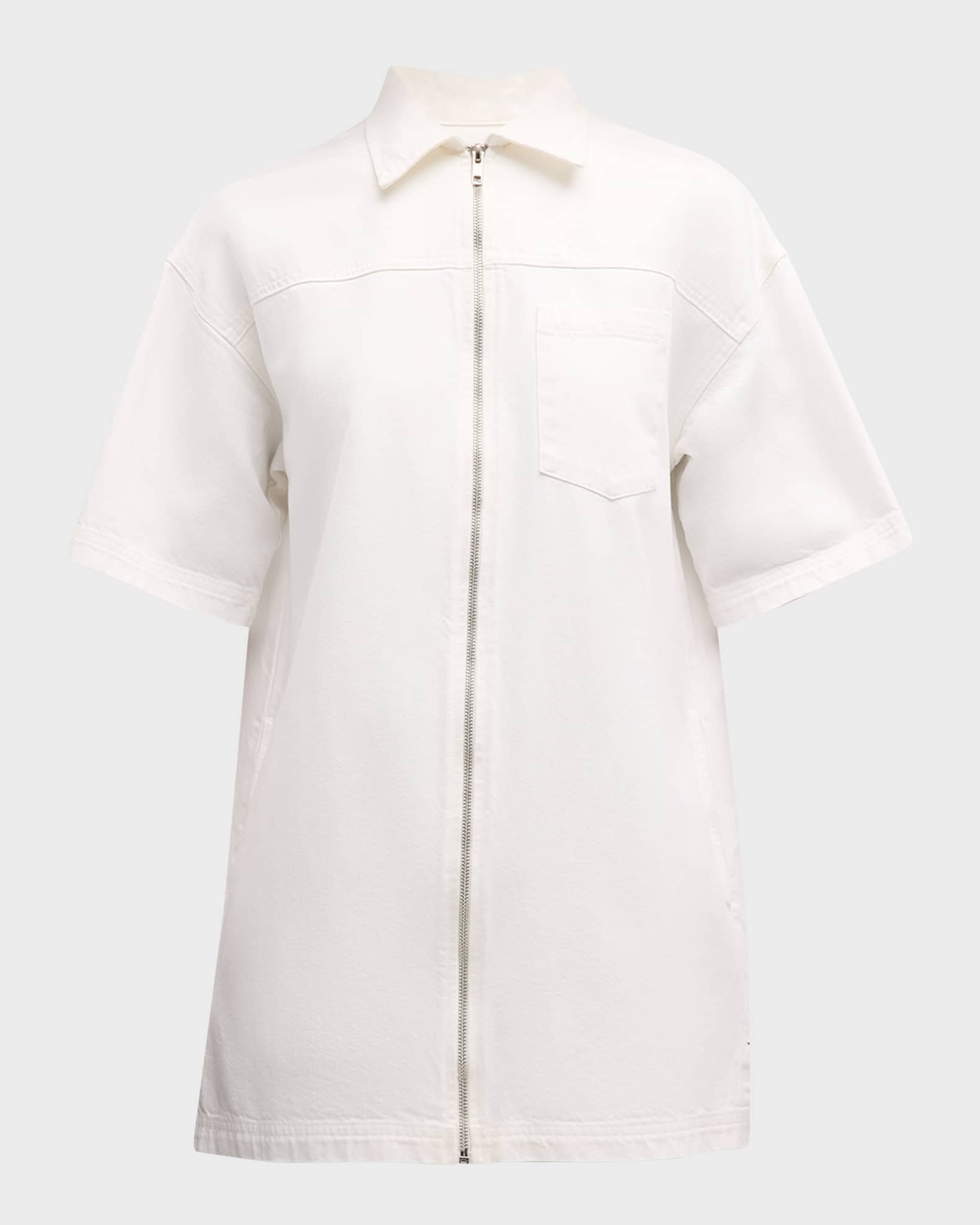 White denim zip dress outlet