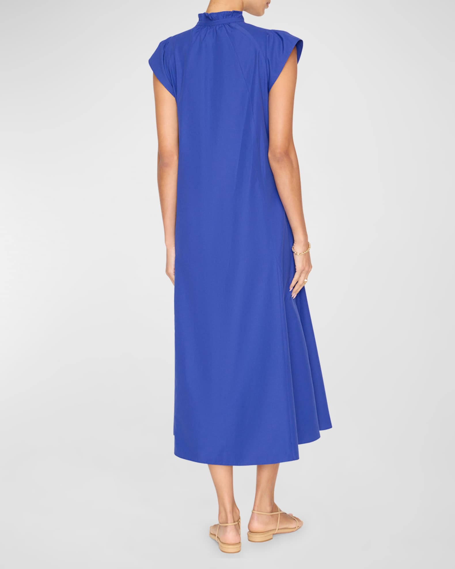 Brochu Walker Newport Cap-Sleeve A-Line Midi Dress | Neiman Marcus