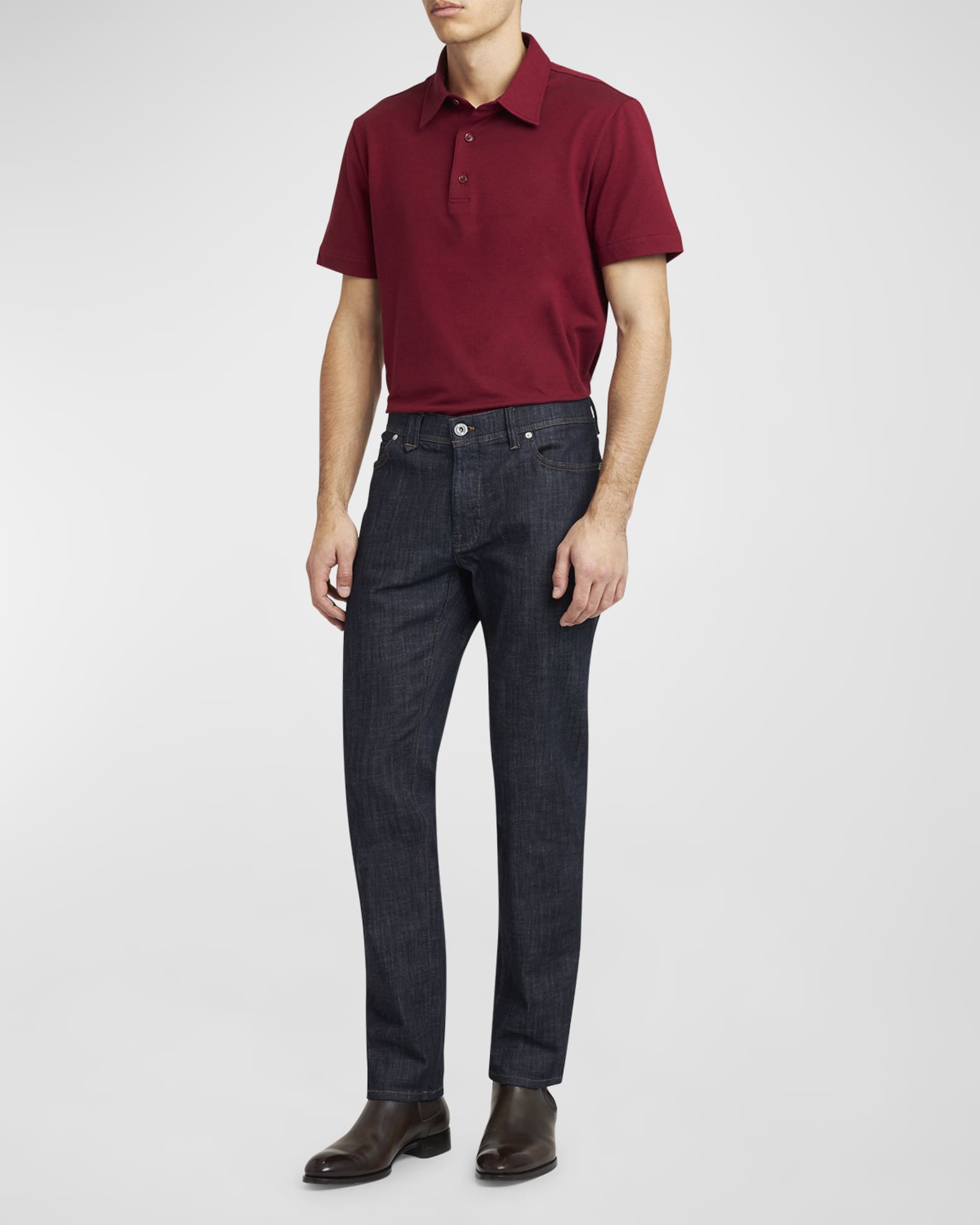 Men's Dark Wash Straight-Leg Jeans 1