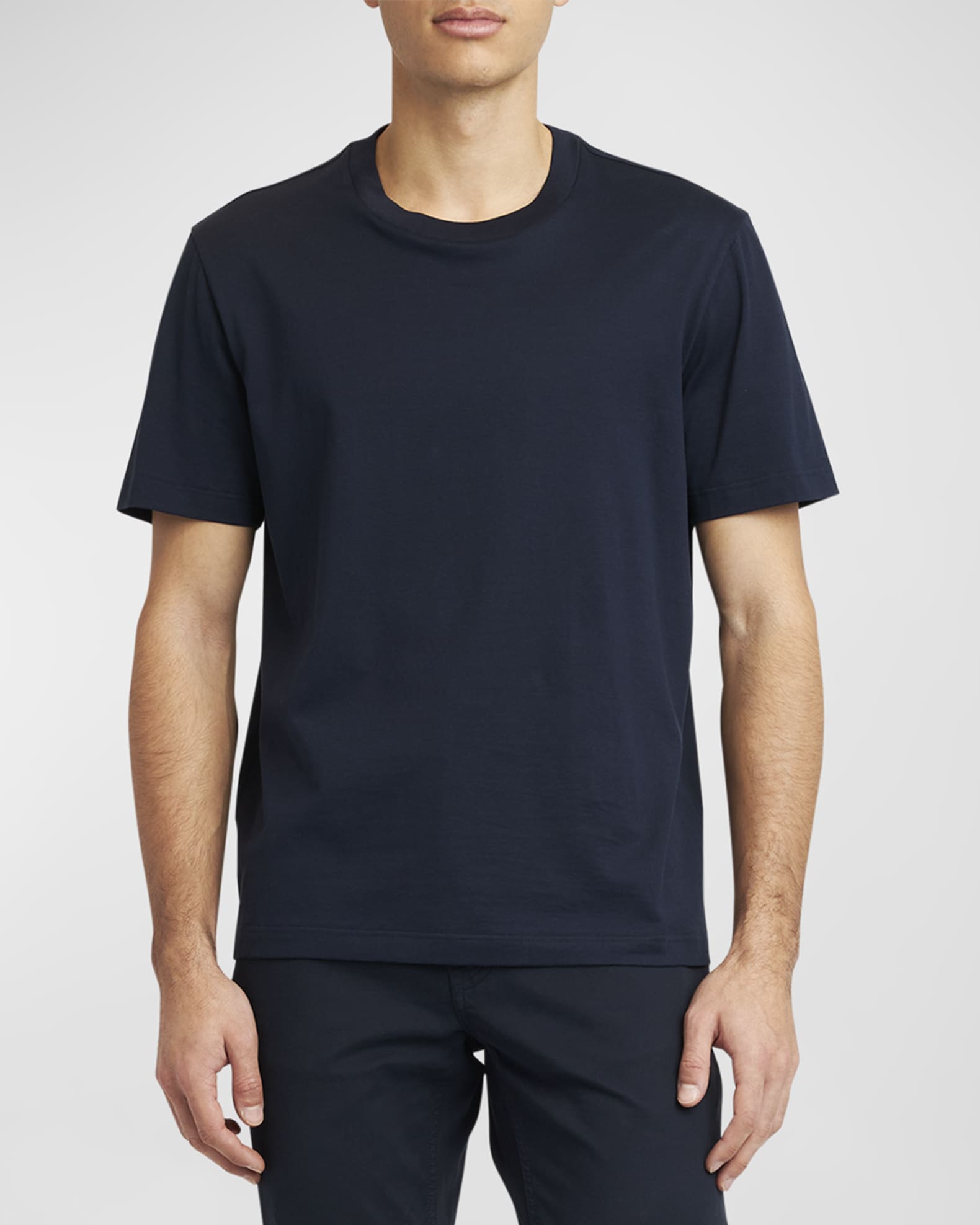 Tシャツ・カットソー Brioni SS25 Cotton shirt (SCFH0LPC013 4800) Brioni - Navy Cotton T-Shirt | Mitchell Stores