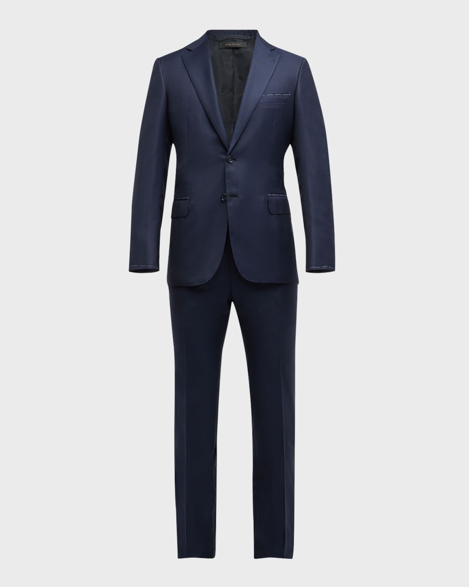 Men's Windowpane Wool Suit 0