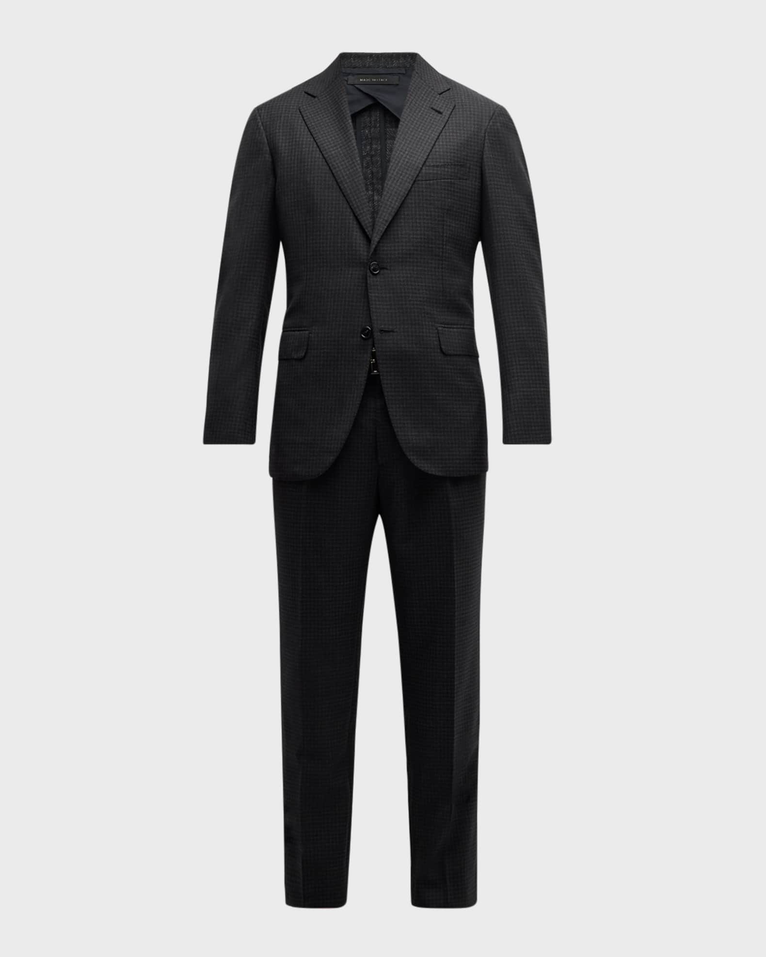 Men's Wool Houndstooth Suit 0