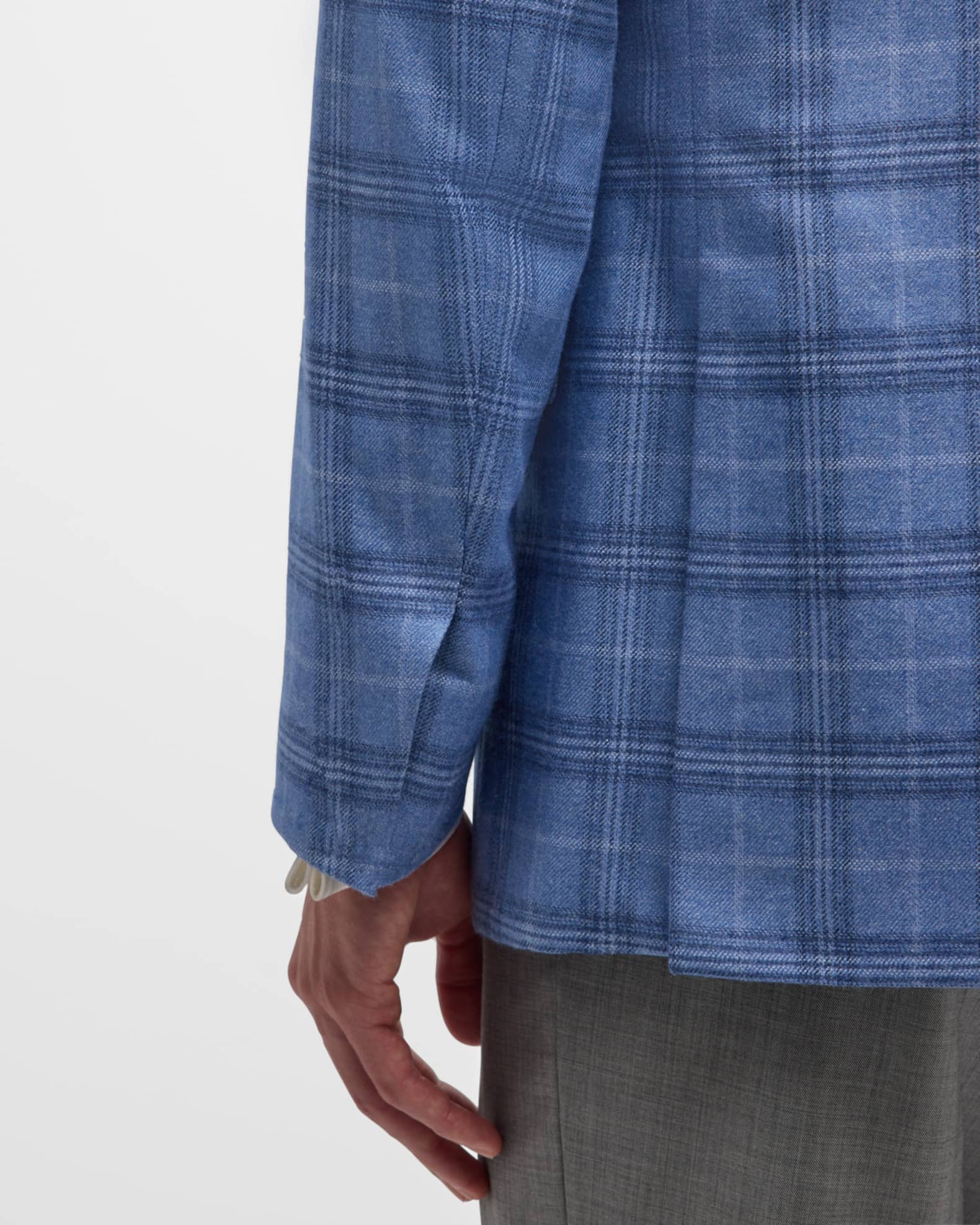 Men's Silk-Cashmere Plaid Sport Coat 1