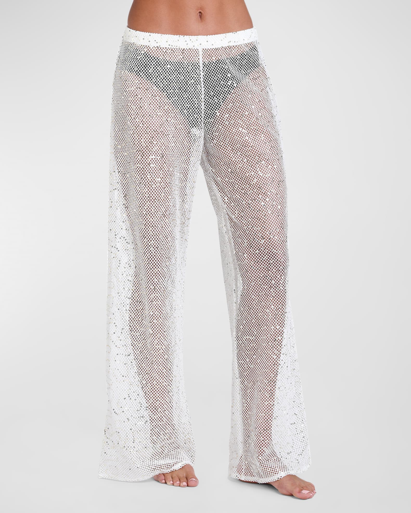 Shine Sequined Crochet Beach Pants 1