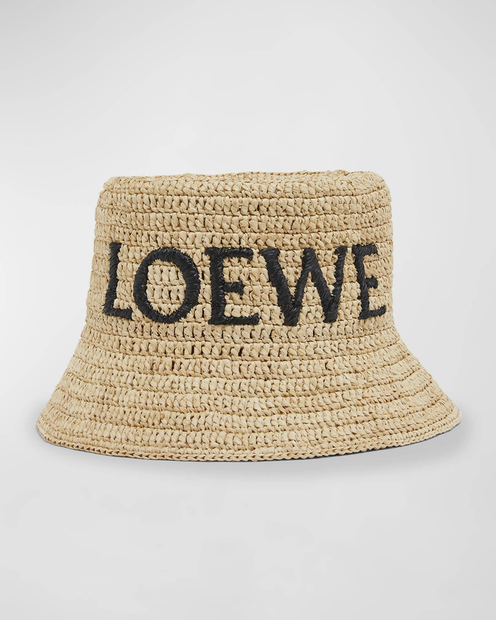 Logo Woven Raffia Bucket Hat  0