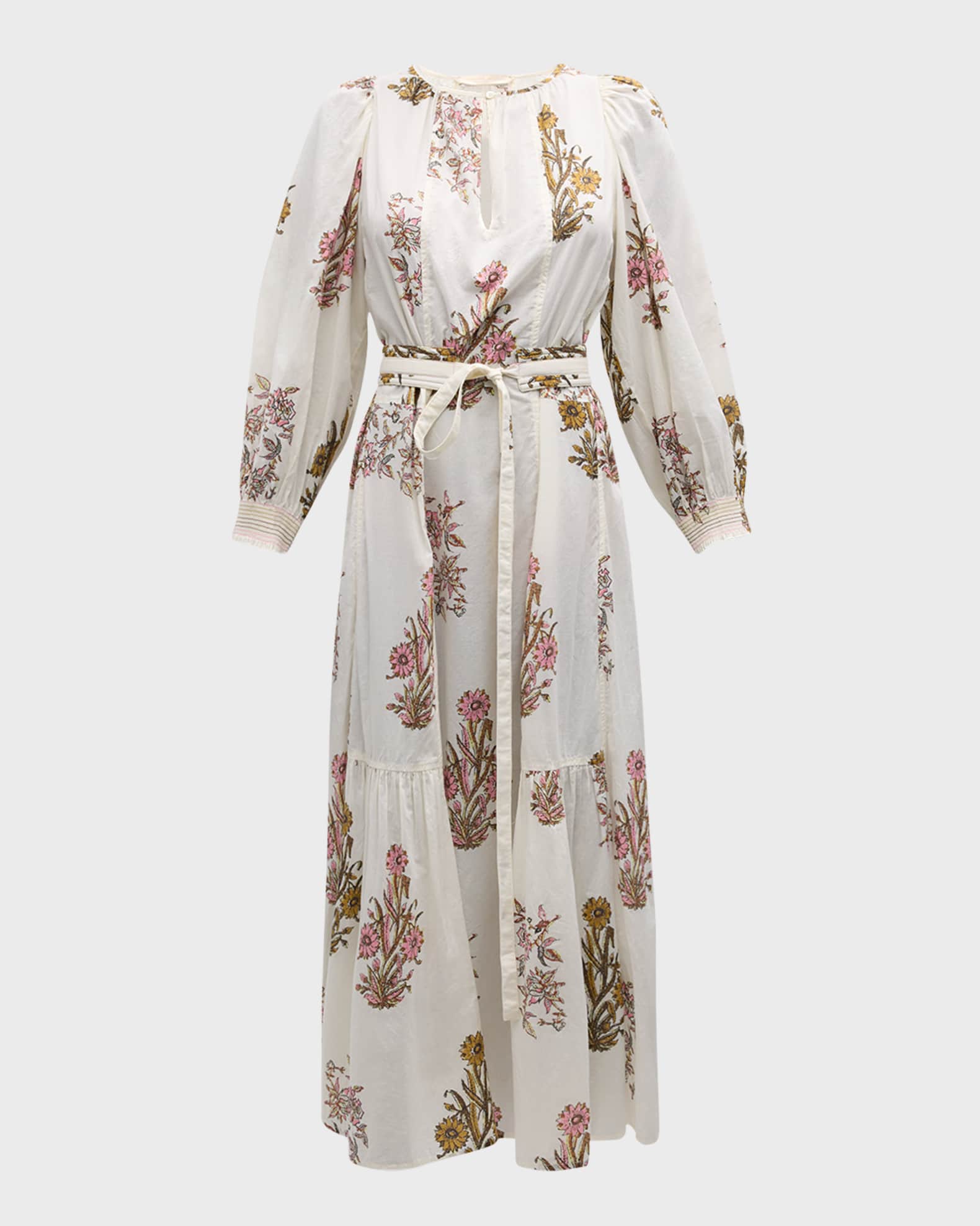 Vanessa Bruno Darabelle Floral Print Midi Dress White
