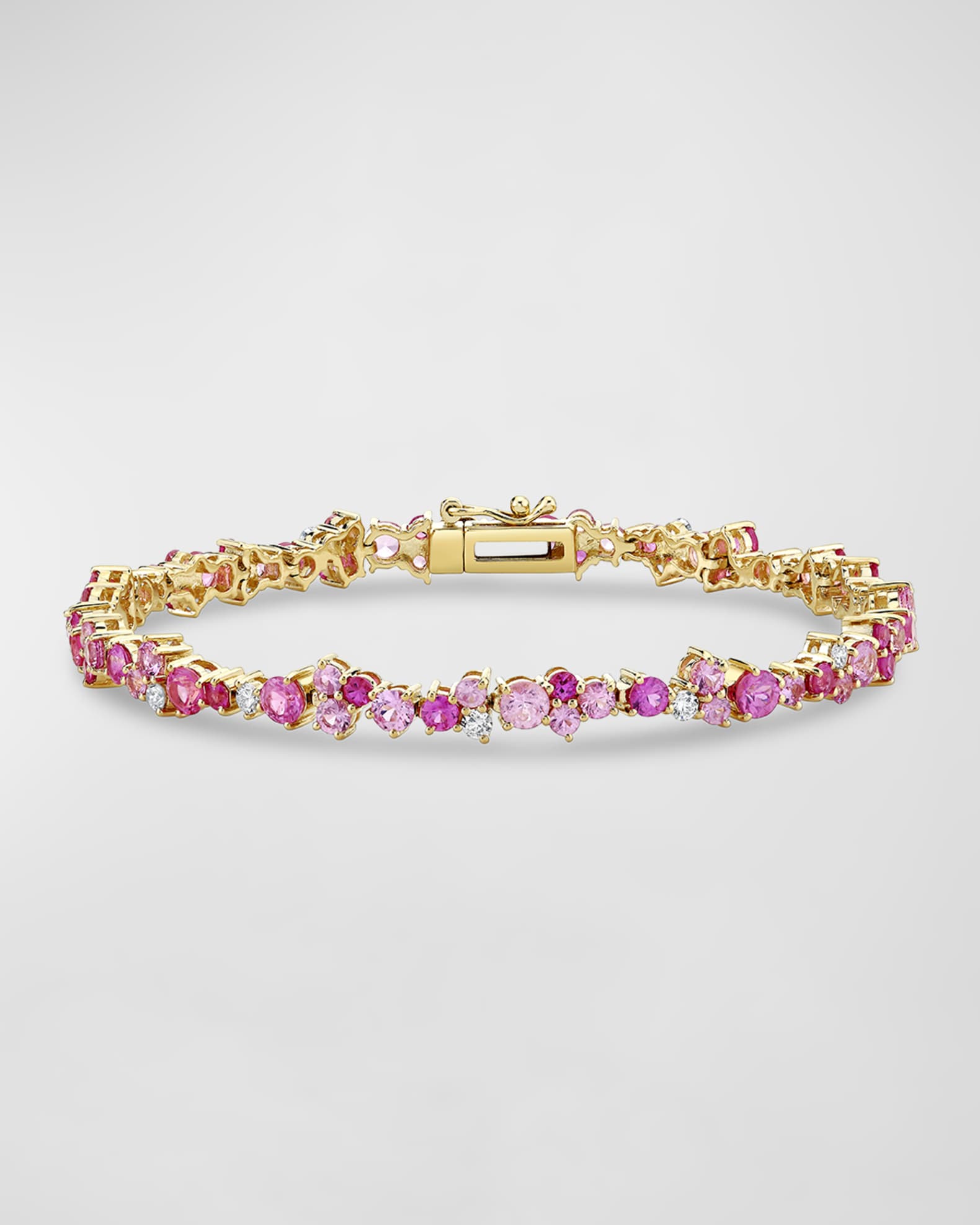 Cocktail Eternity Bracelet with Pink Sapphires 0