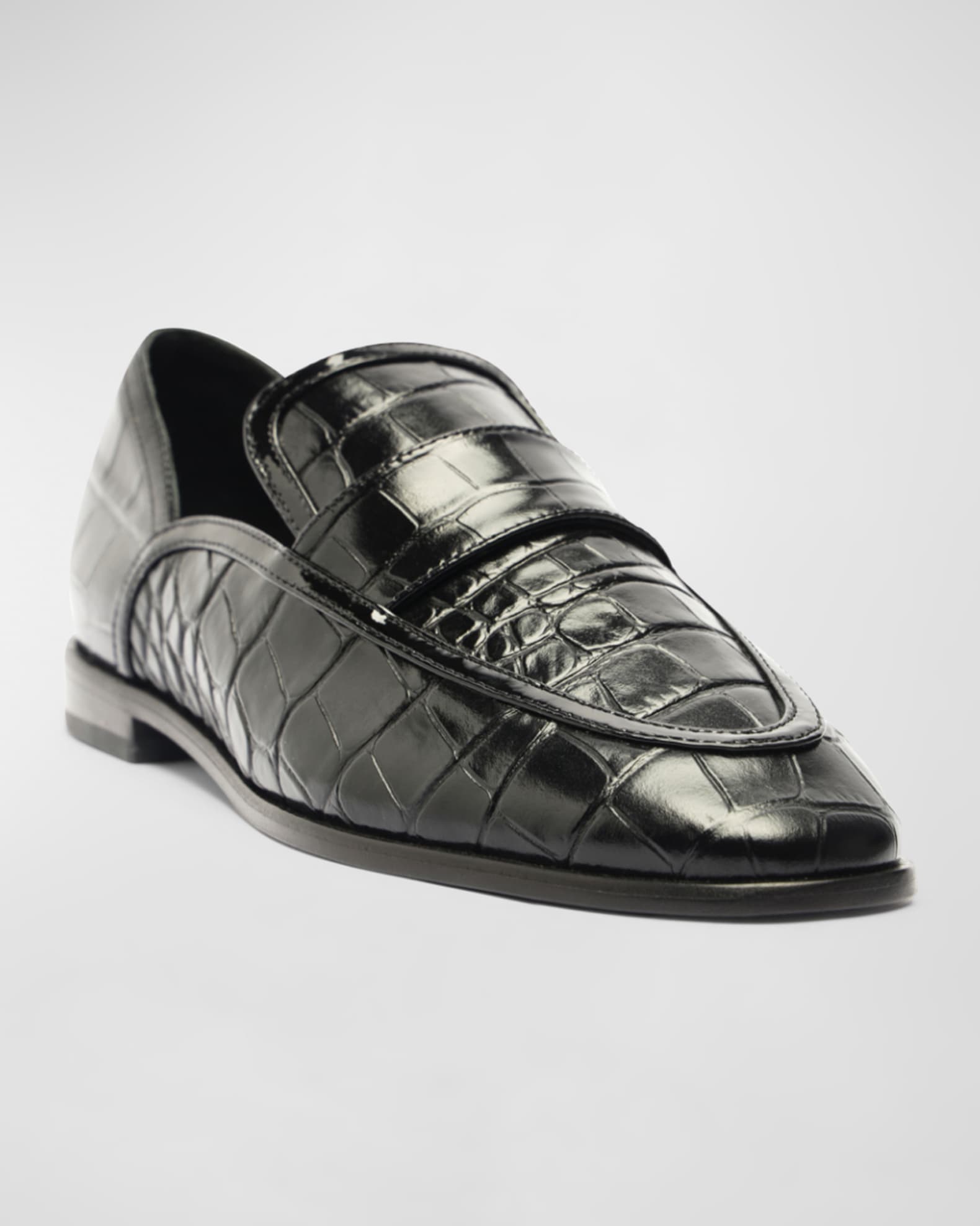 Croc embossed loafers discount