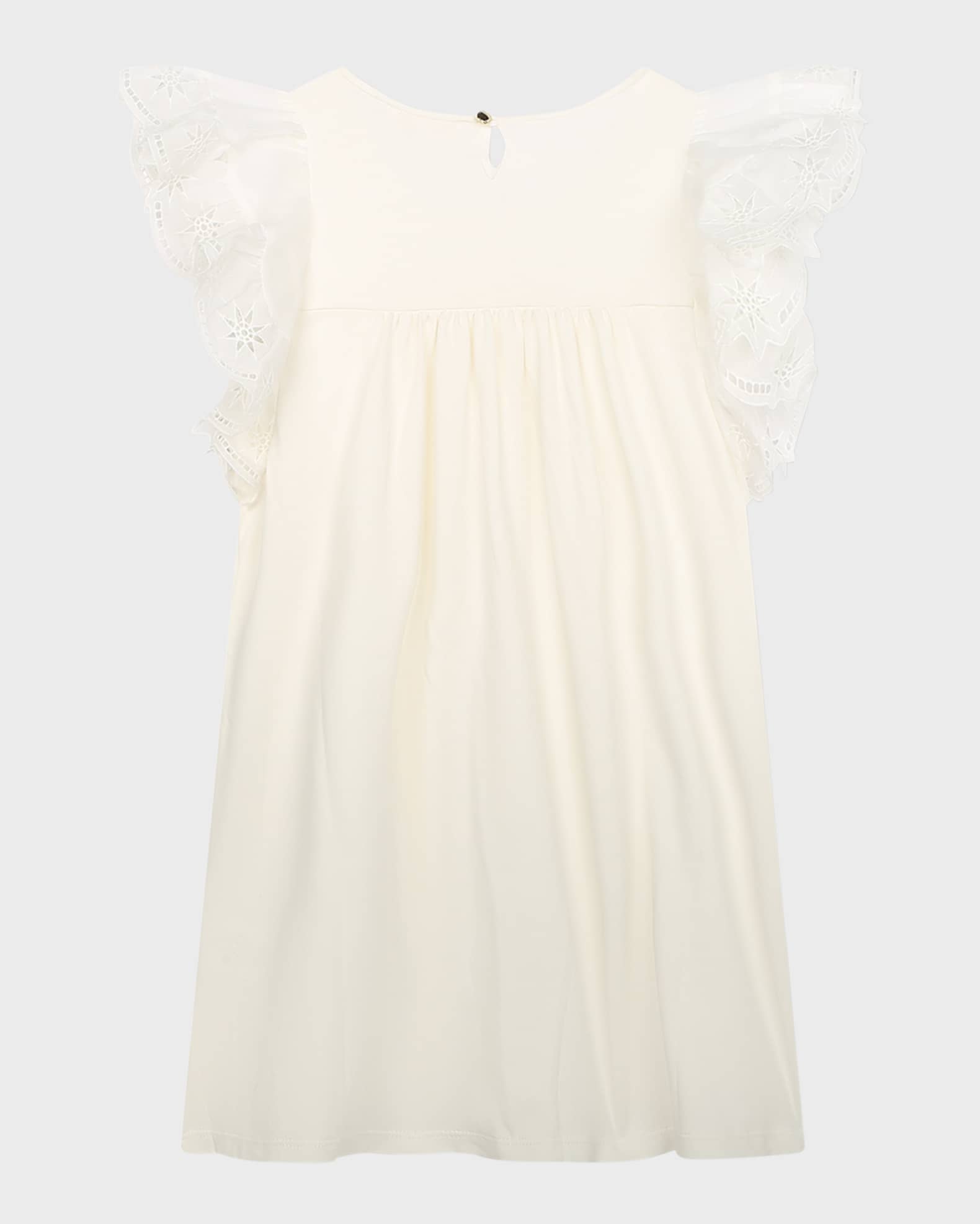 Girl's Embroidered Flounce Sleeve Dress 1
