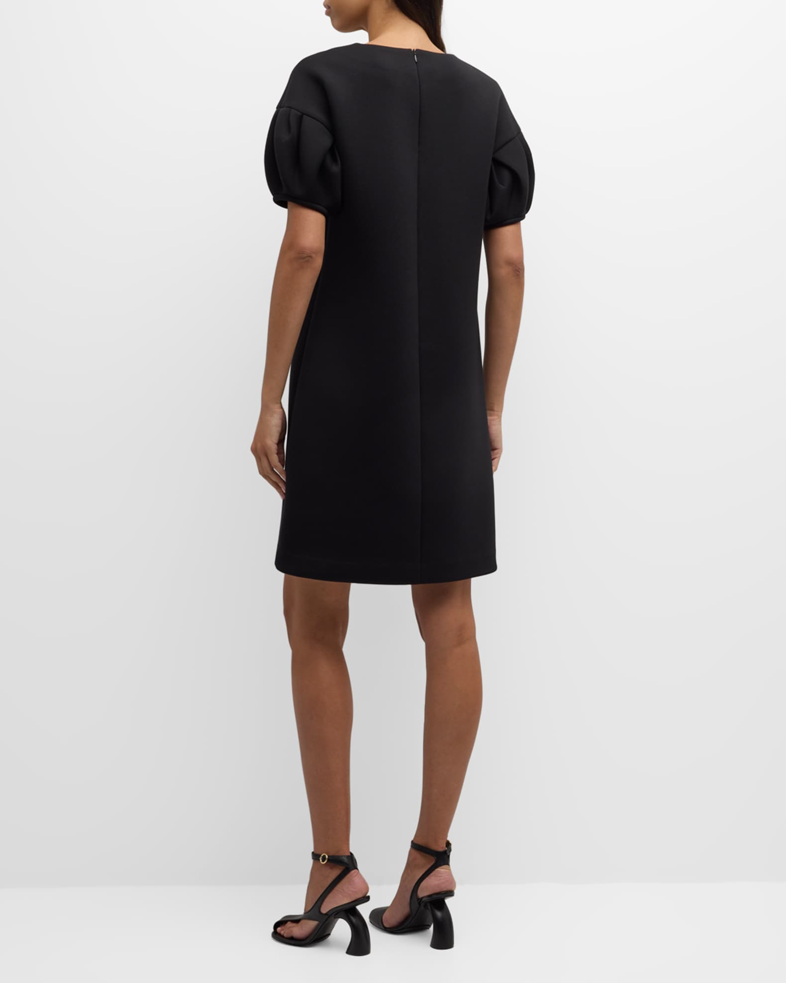 Max Mara Ursola Crystal Beaded Puff Sleeve Mini Shift Dress Neiman Marcus