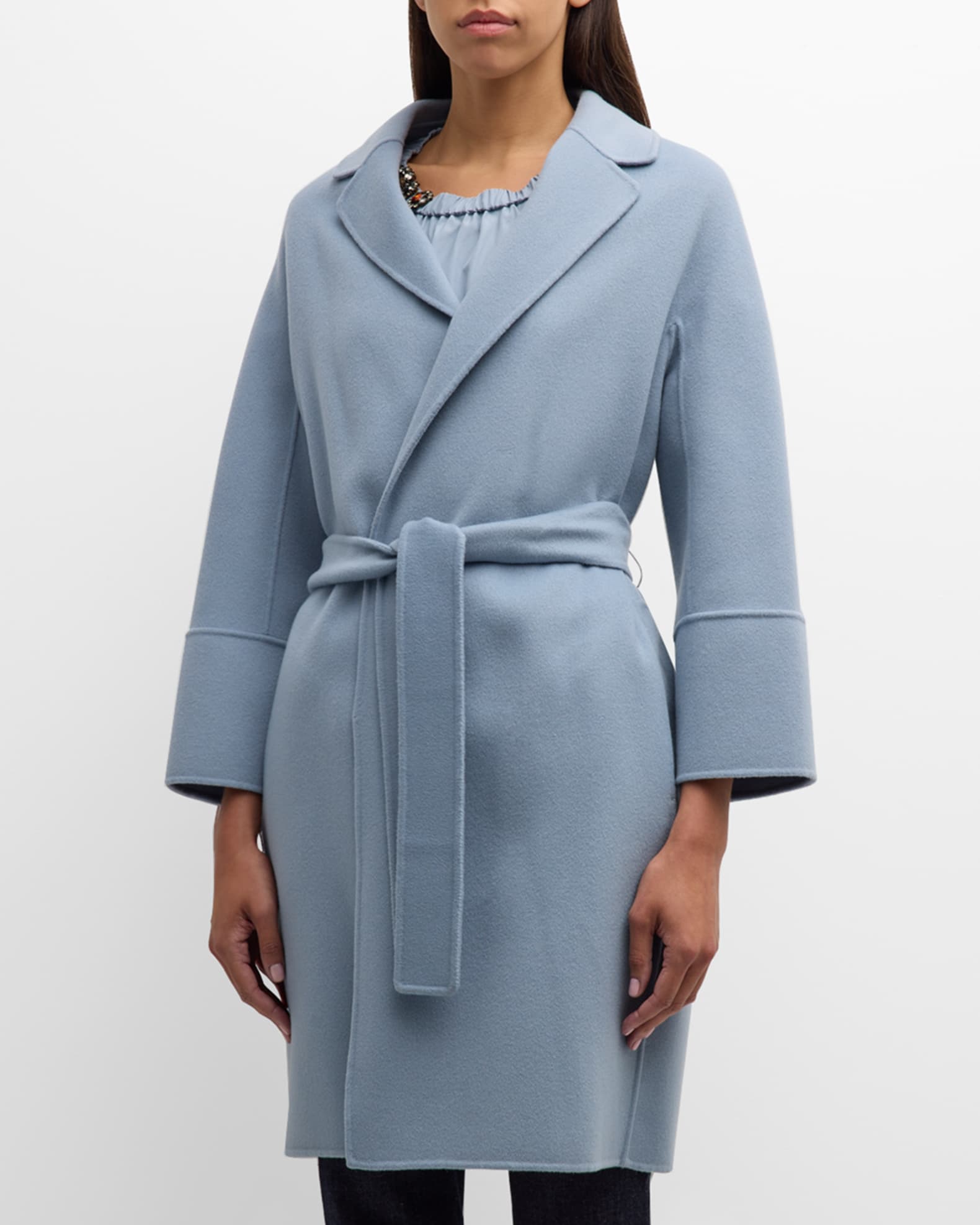 Arona Belted Wool Wrap Coat