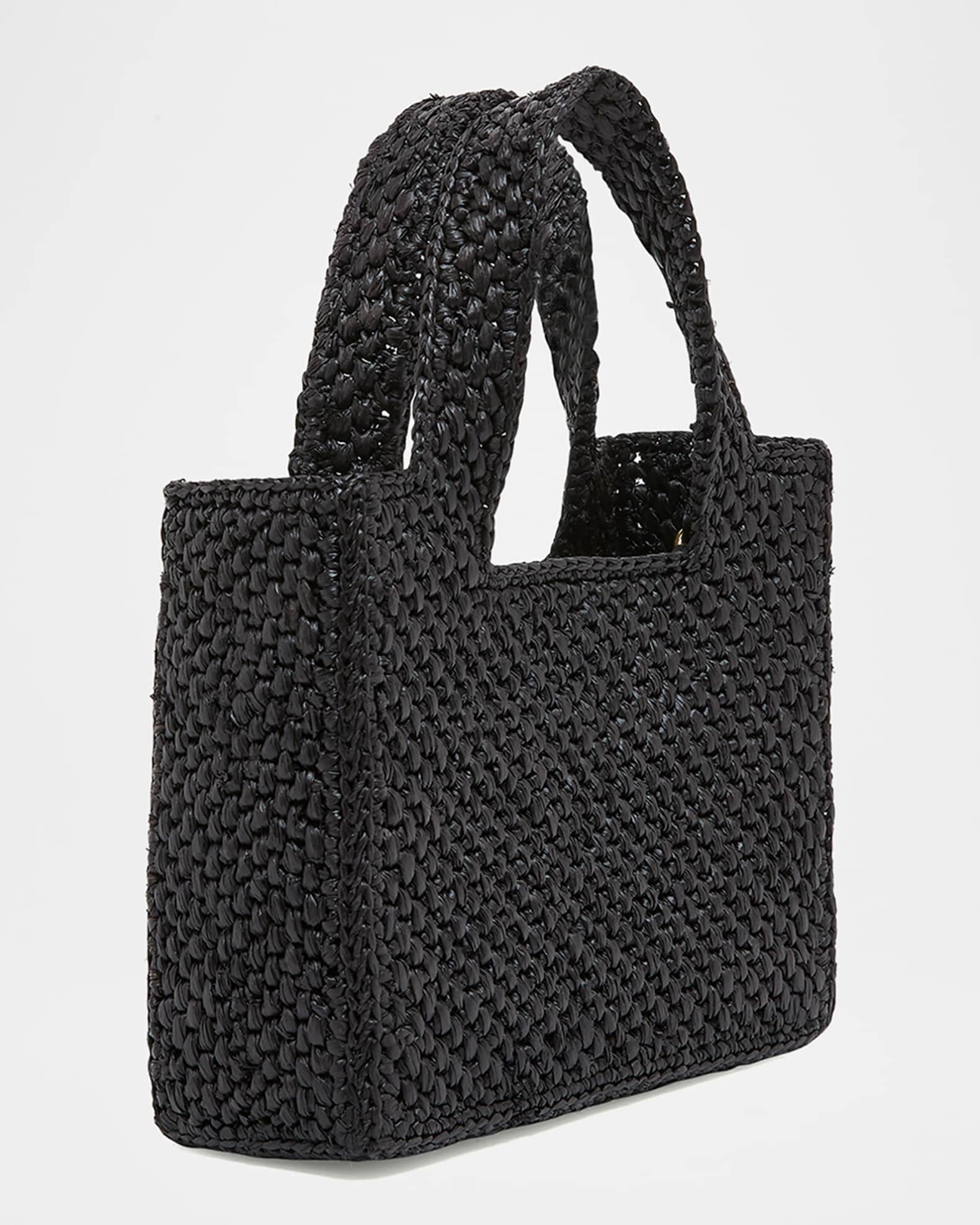 Loewe x Paula's Ibiza Font Logo Mini Tote Bag in Raffia | Neiman