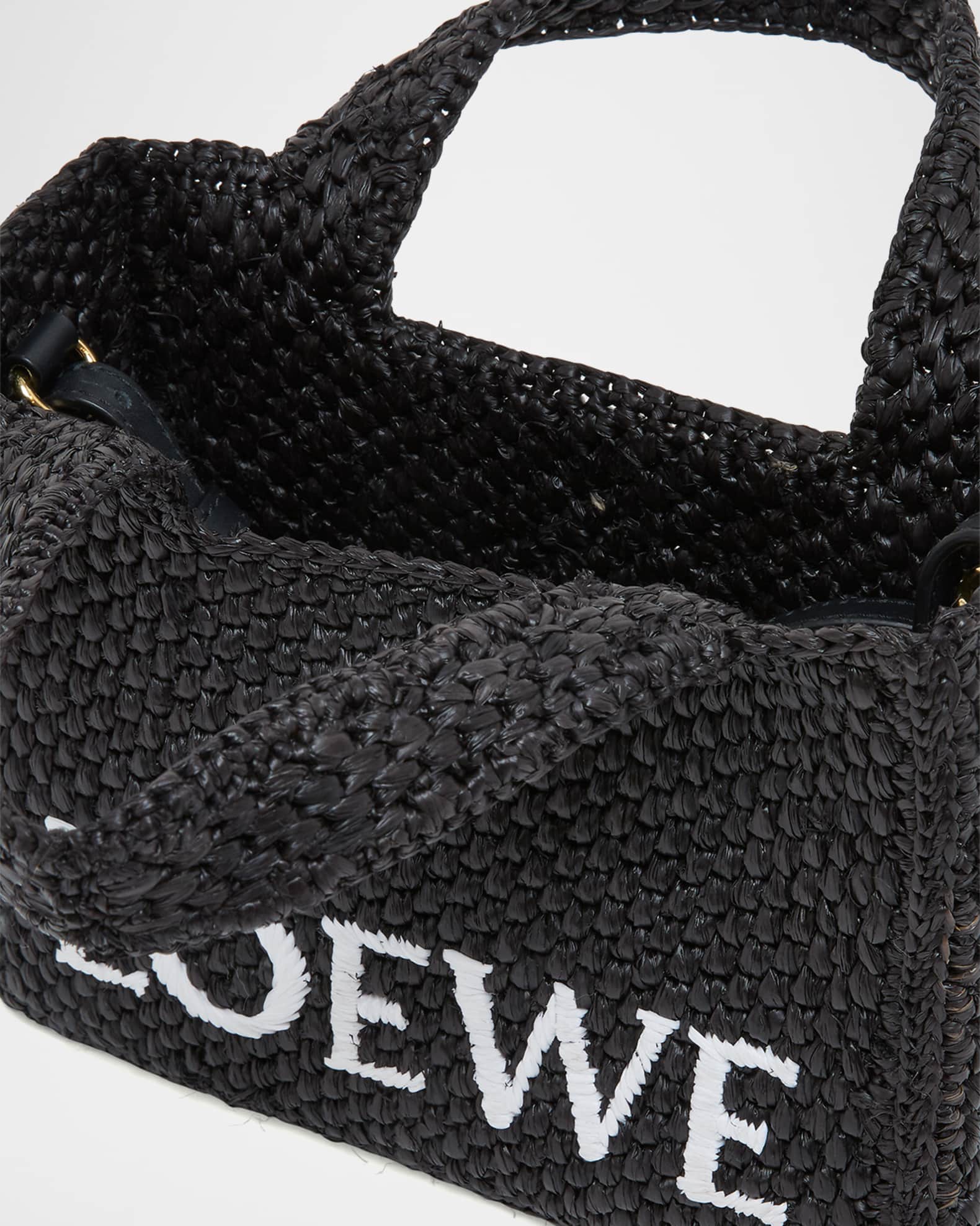 Loewe x Paula's Ibiza Font Logo Mini Tote Bag in Raffia | Neiman