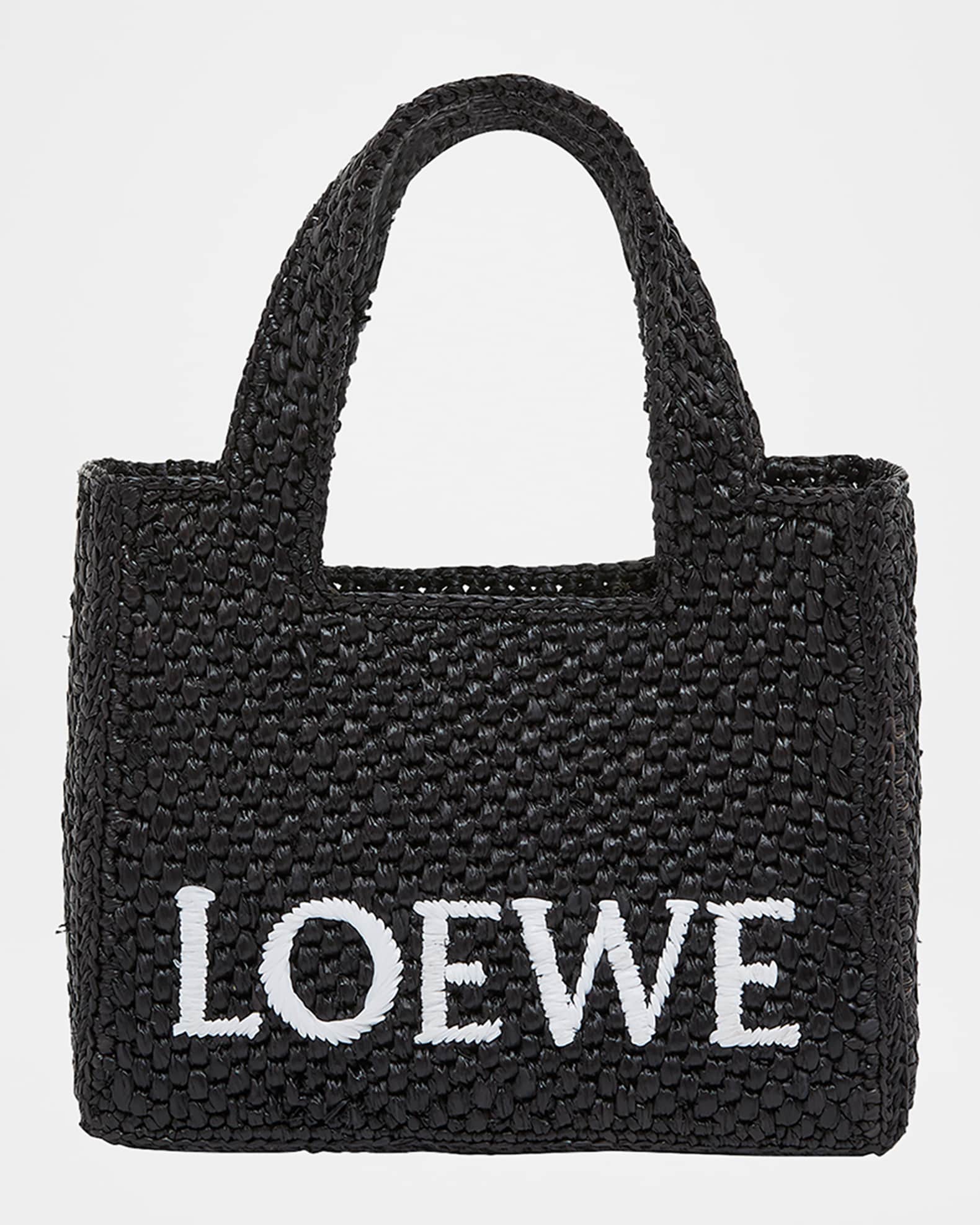 Loewe x Paula's Ibiza Font Logo Mini Tote Bag in Raffia | Neiman