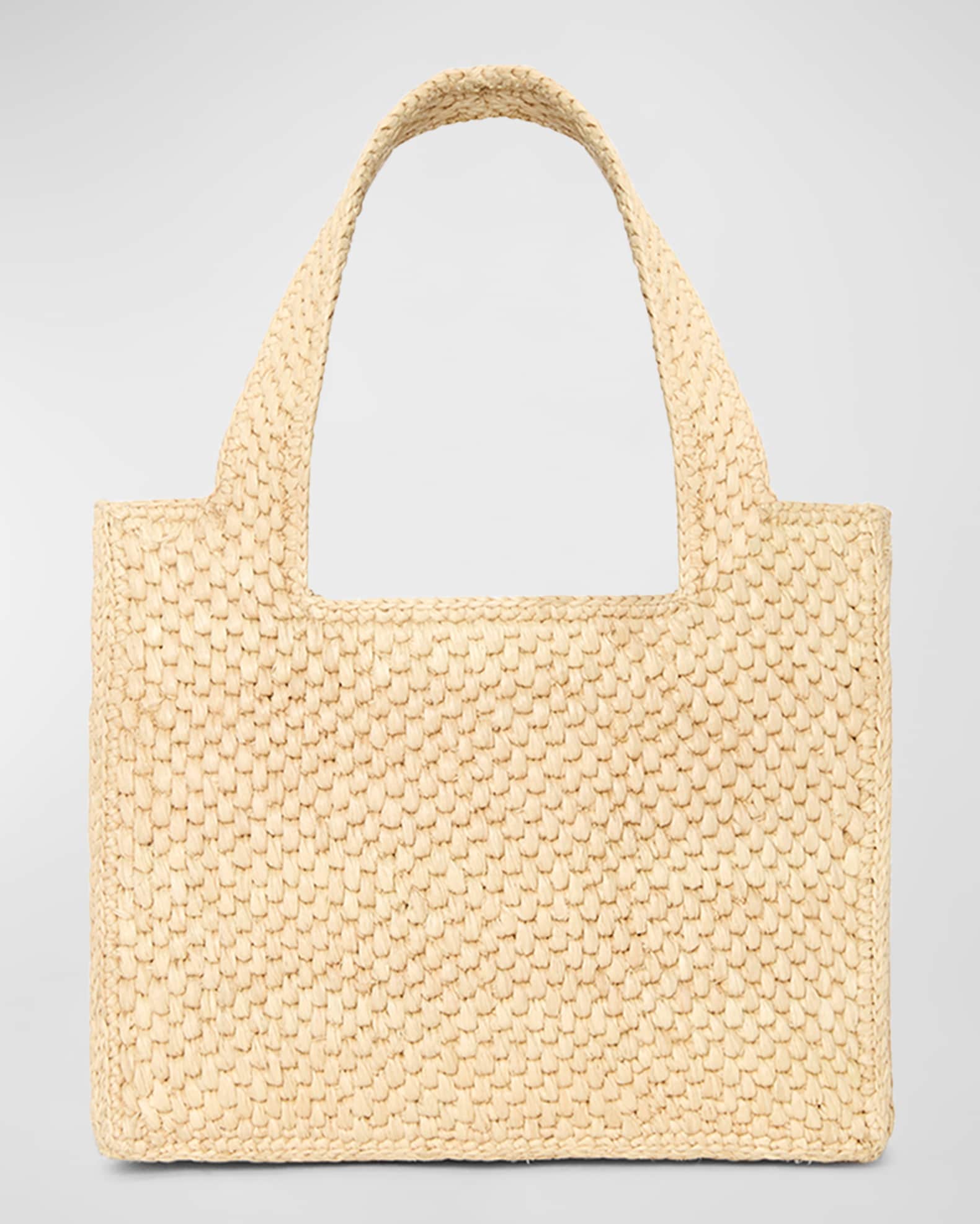 Paula's Ibiza Mini ロゴ ラフィア ショッパー Paula's Ibiza Mini logo raffia shopper in blue - Loewe