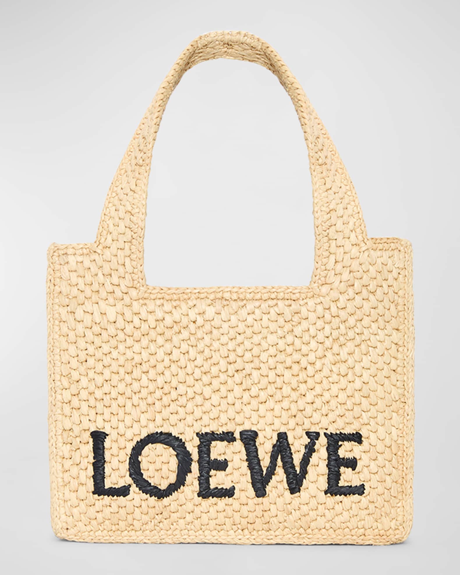 Loewe Paula's Ibiza ラフィア クロスボディバッグ ロゴ Paula's Ibiza logo raffia crossbody bag in beige - Loewe