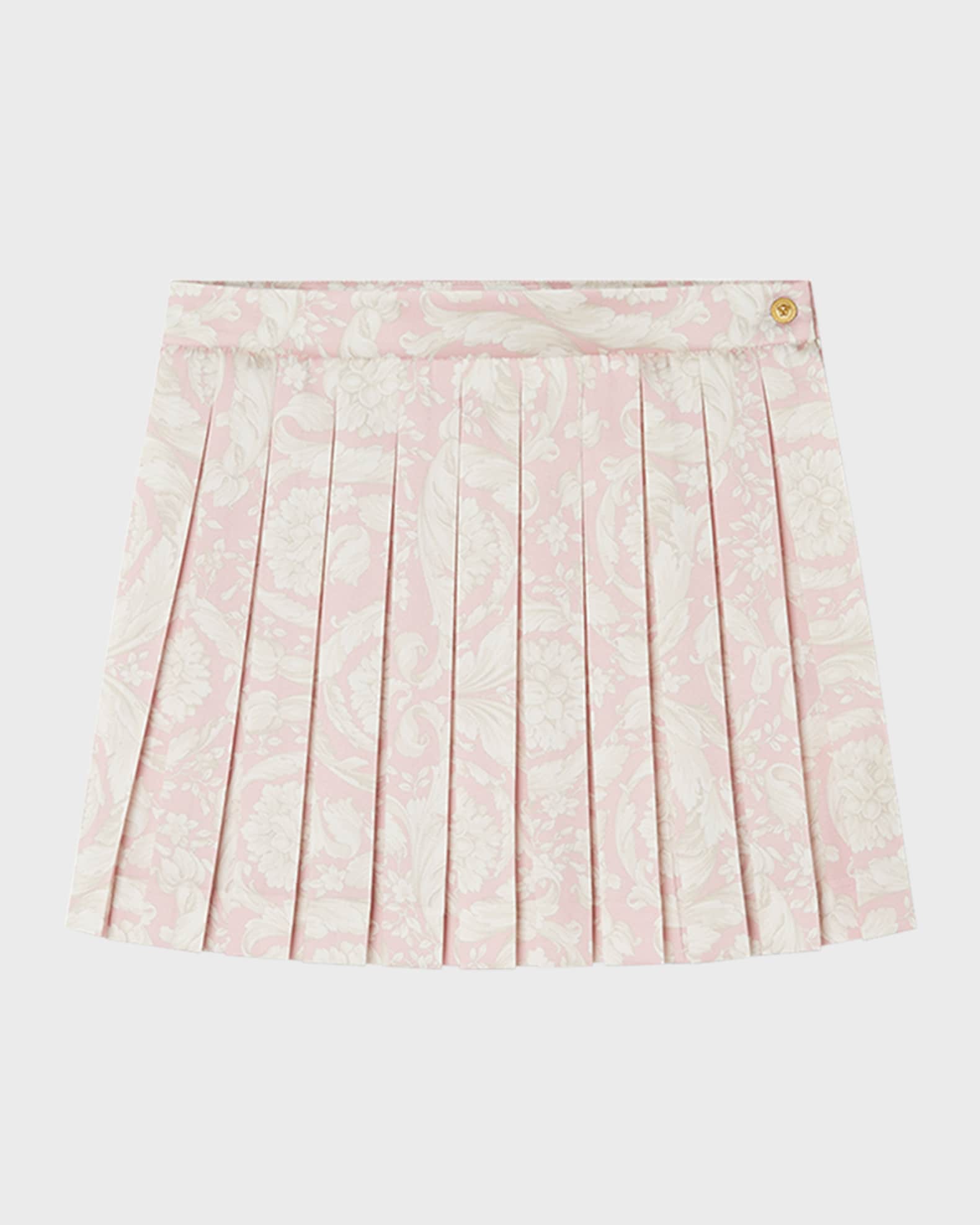 Girl's Barocco-Print Pleated Skirt 0