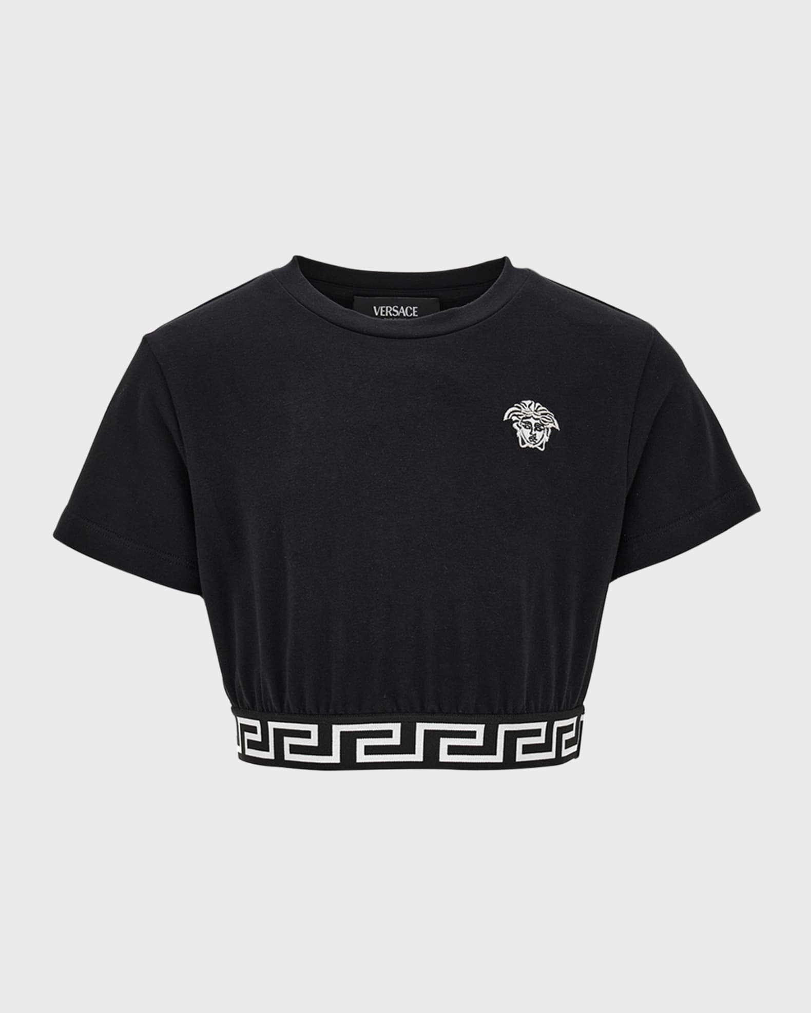 Girl's Greca Border Cropped T-Shirt, Size 8-14 0