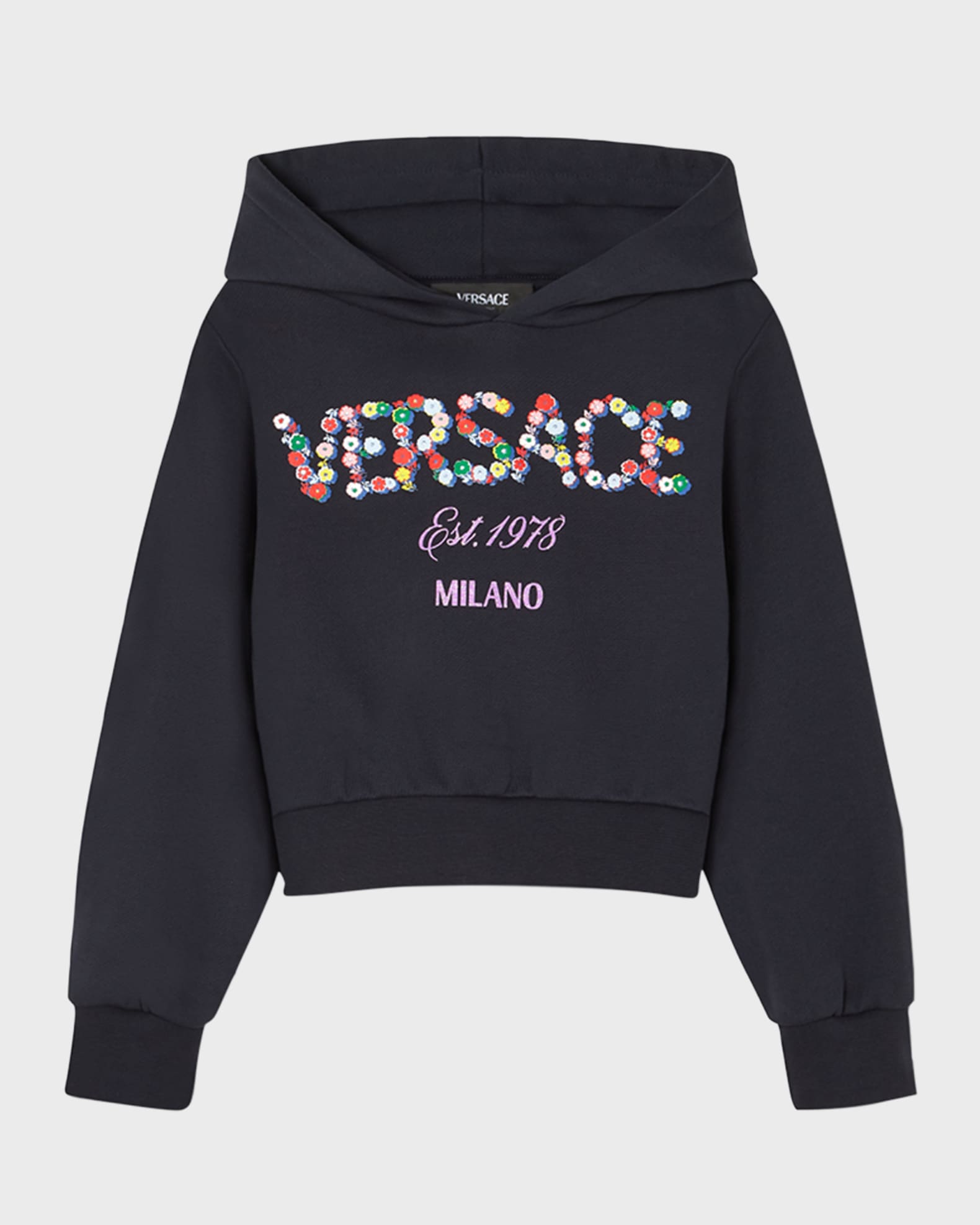 Girl's Floral Logo-Print Hoodie 0
