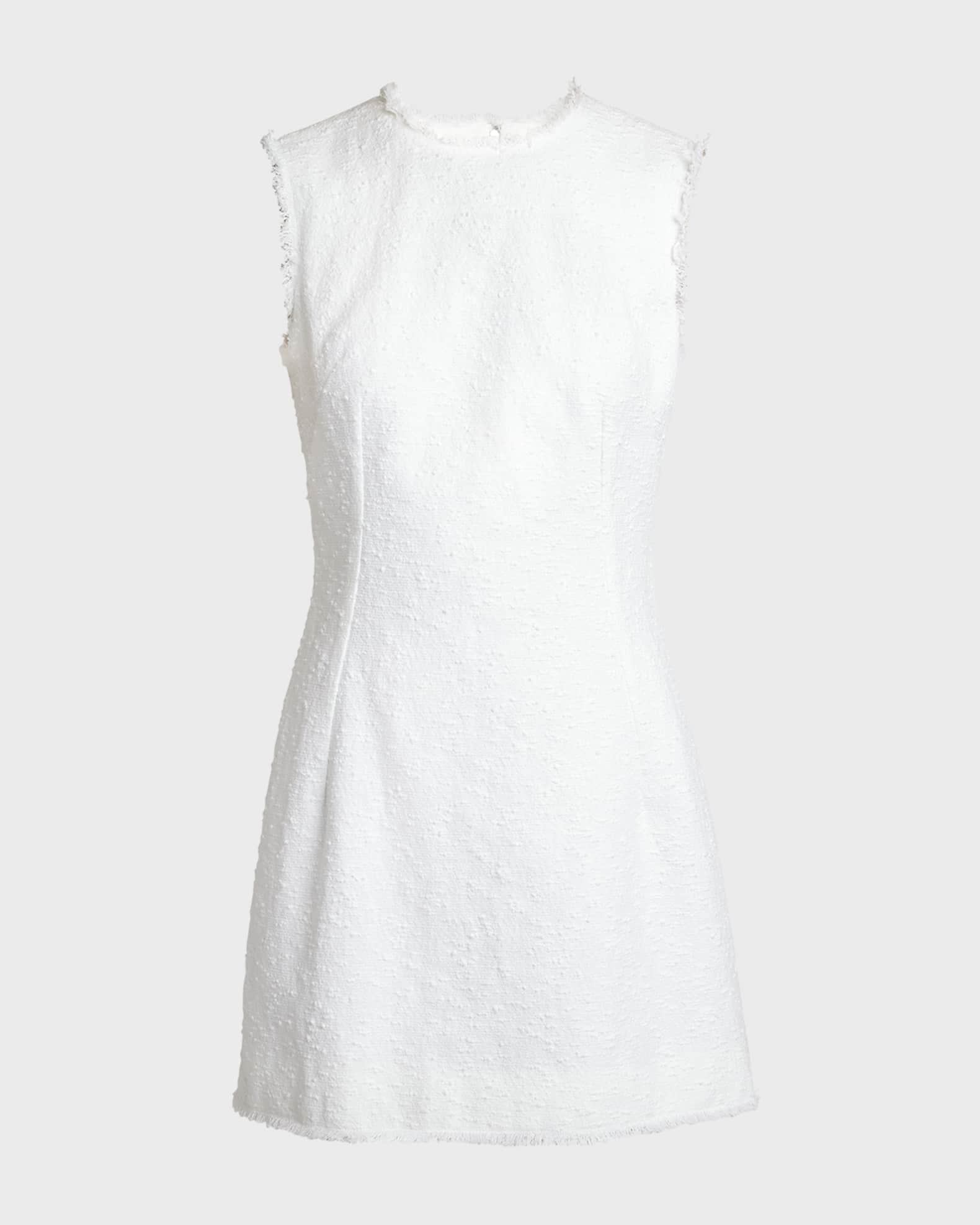 Rachel Linen Mini Dress with Frayed Trim 0