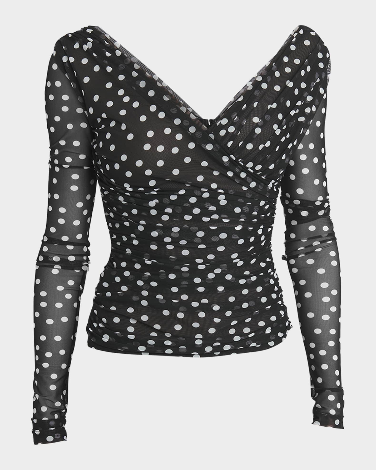Polka-Dot Tulle Wrap Top 0