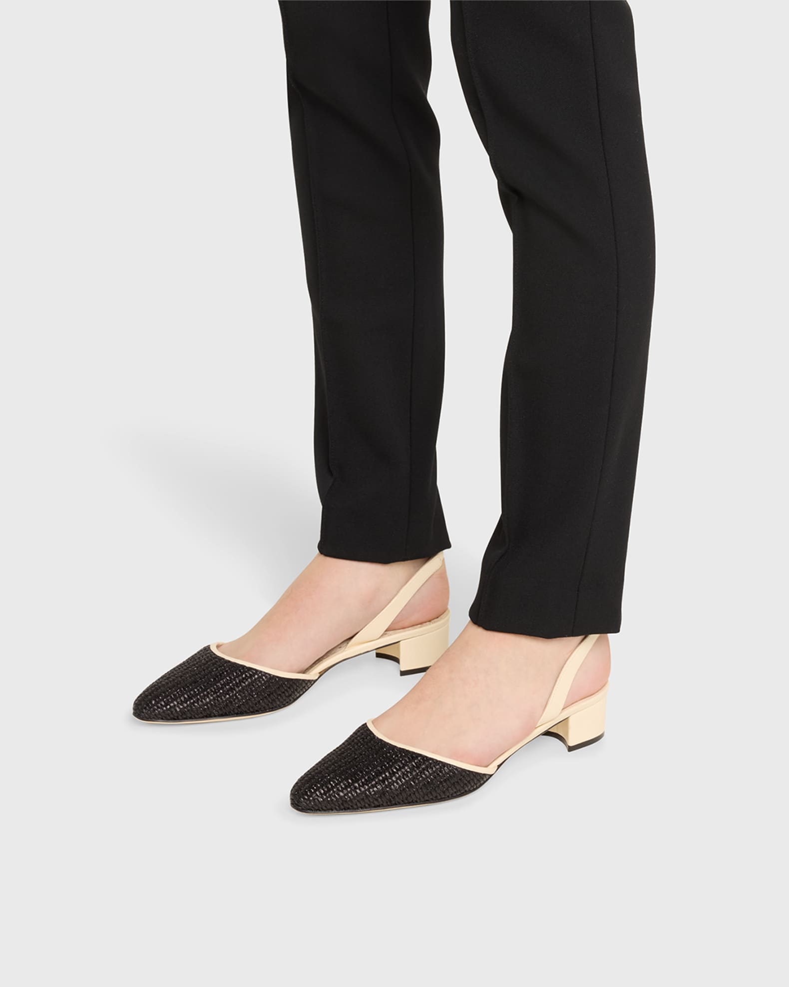 Woven Slingback Ballerina Pumps 1