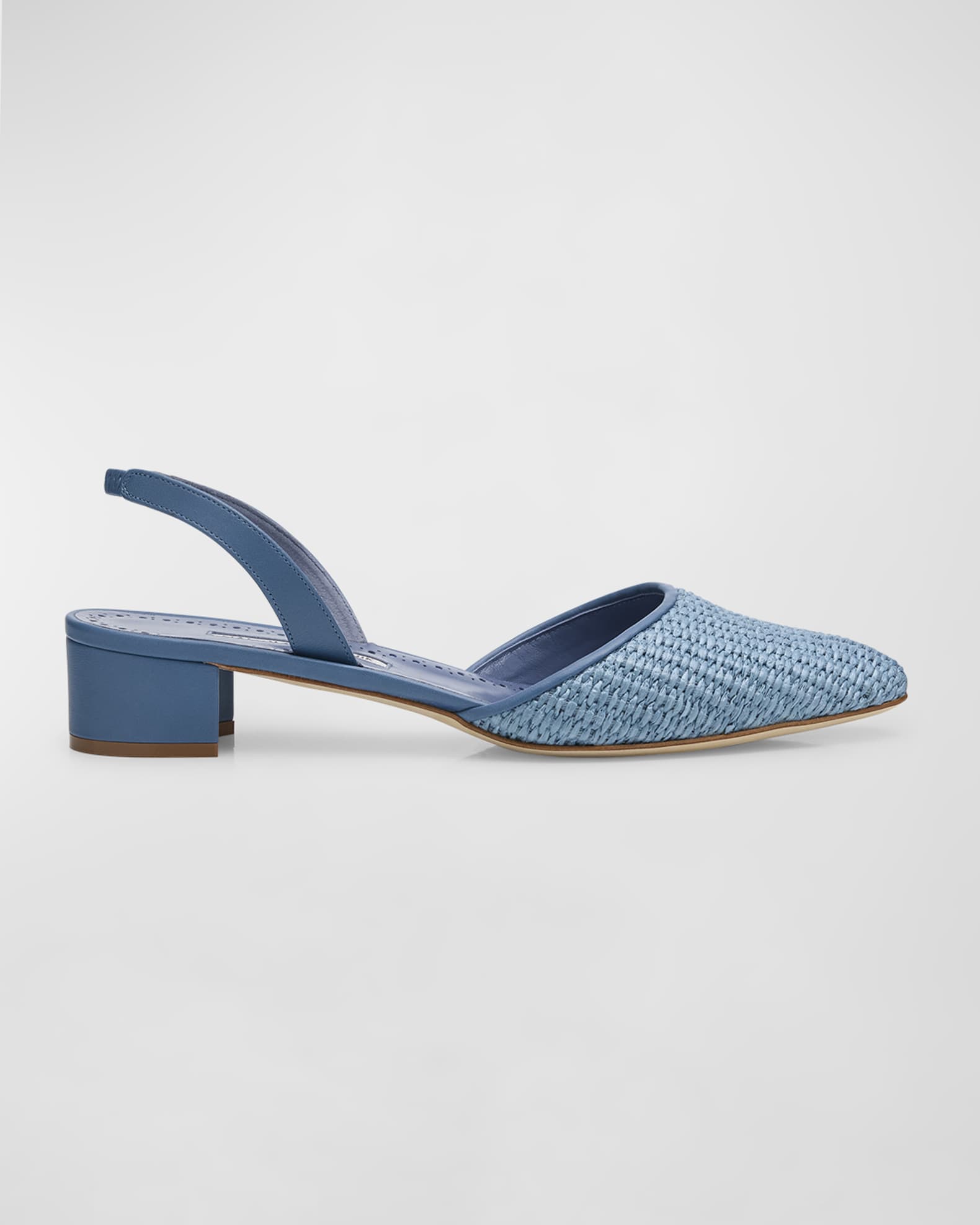 Manolo Blahnik Woven Slingback Ballerina Pumps Neiman Marcus
