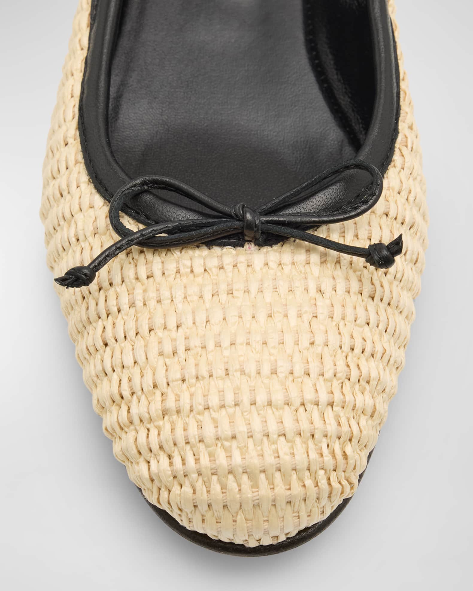 Manolo Blahnik Veralli Woven Bow Ballerina Flats | Neiman Marcus