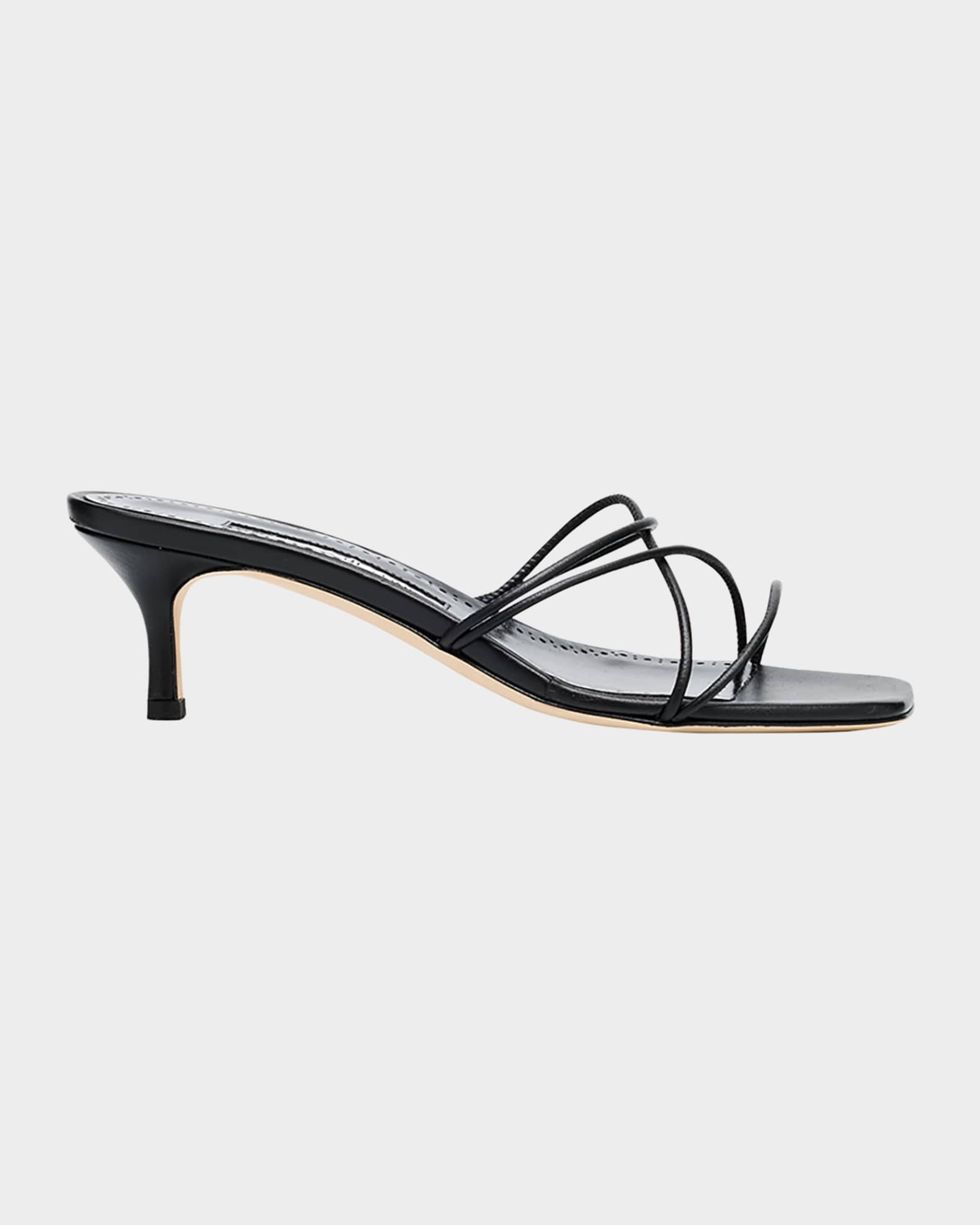 RICHARD TYLER Size 9.5 Black Satin Floral Kitten Heel Mule Sandals main image 1