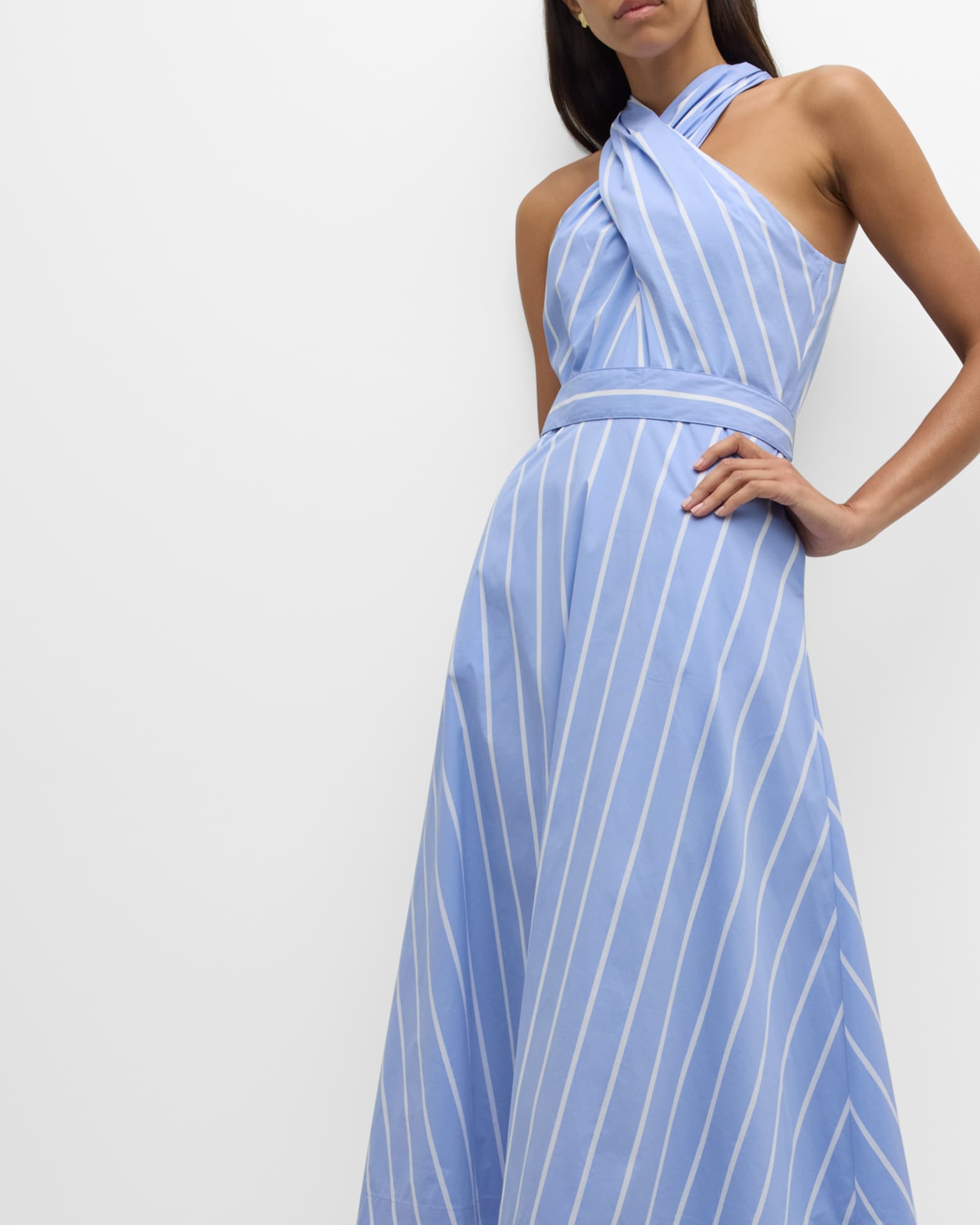 Baylee Stripe Halter Midi Dress