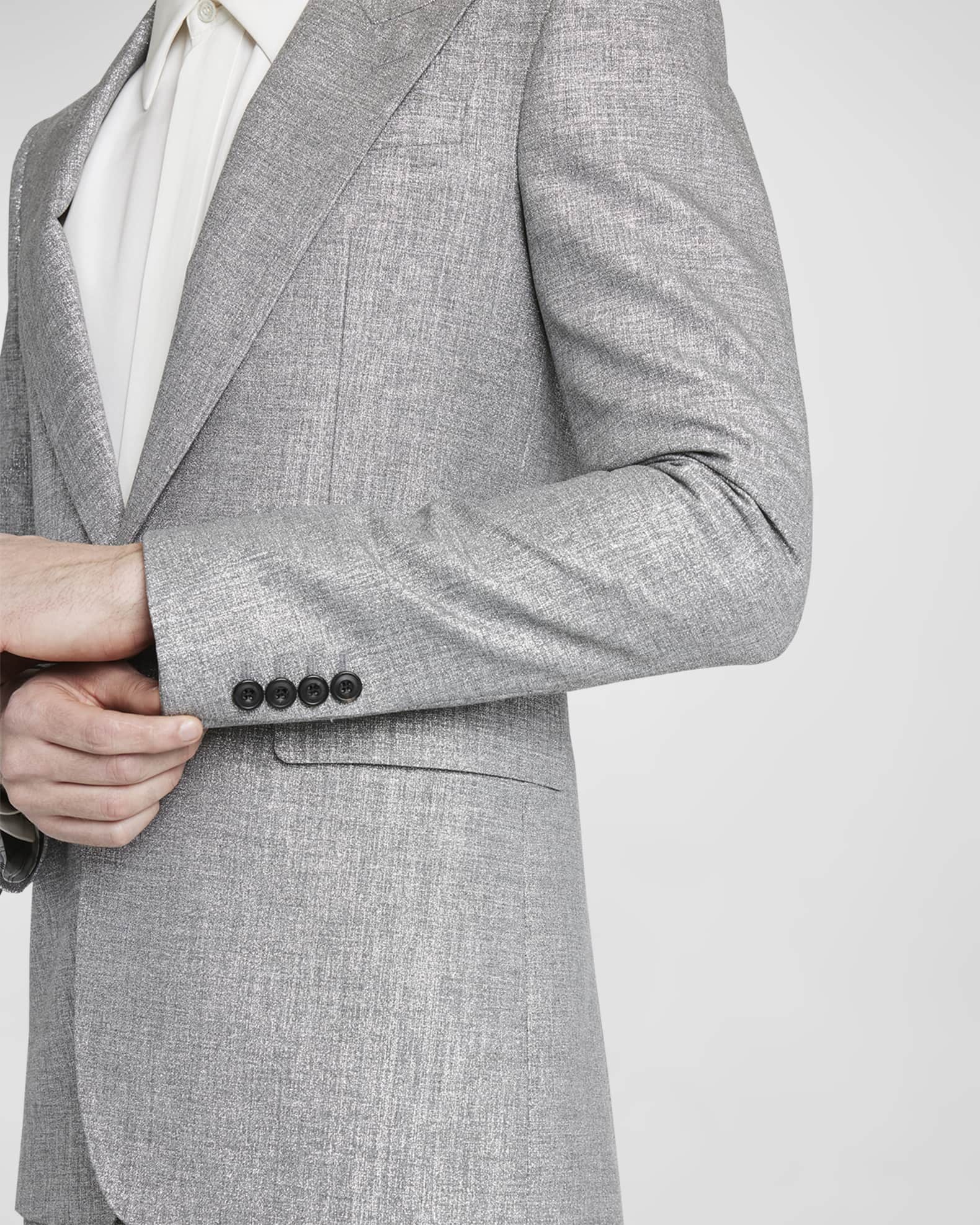 Alexander McQueen Men's Metallic Fitted Sport Coat Neiman Marcus