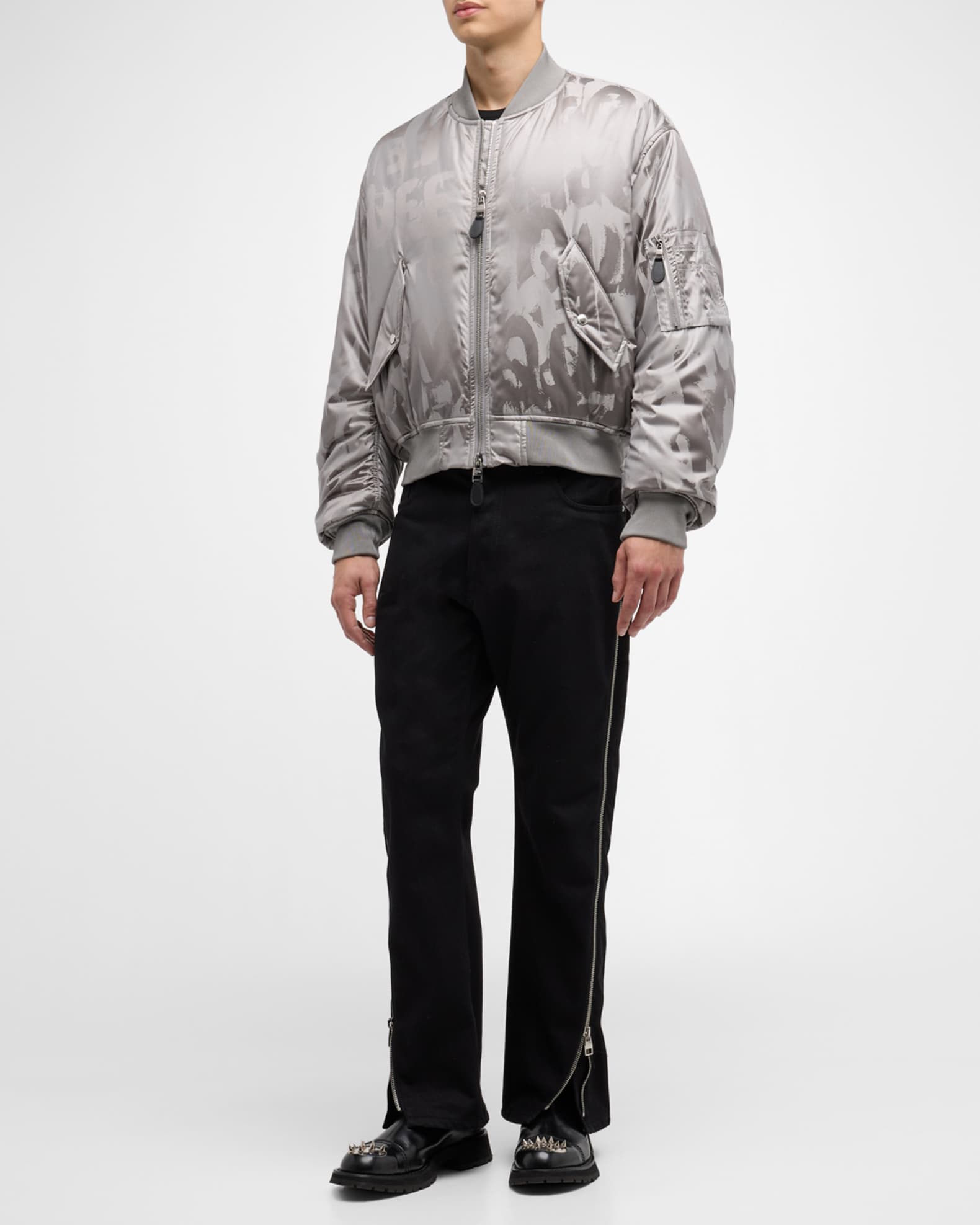 Metallic bomber jacket mens sales