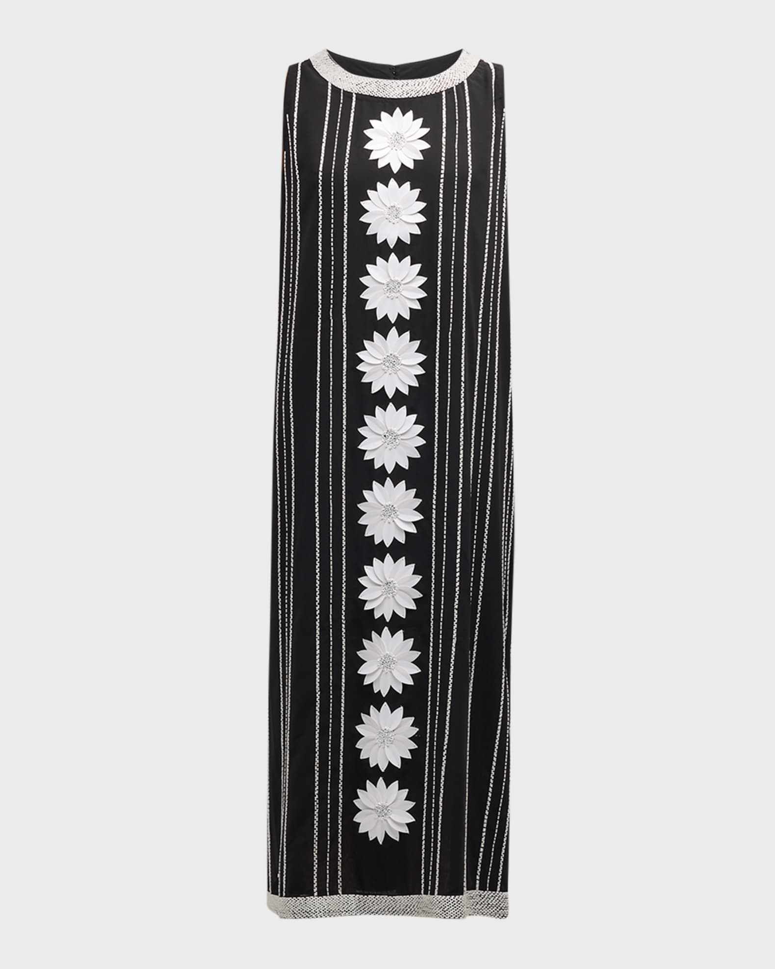 La Vie Style House Beaded Floral Applique Maxi Dress Neiman Marcus