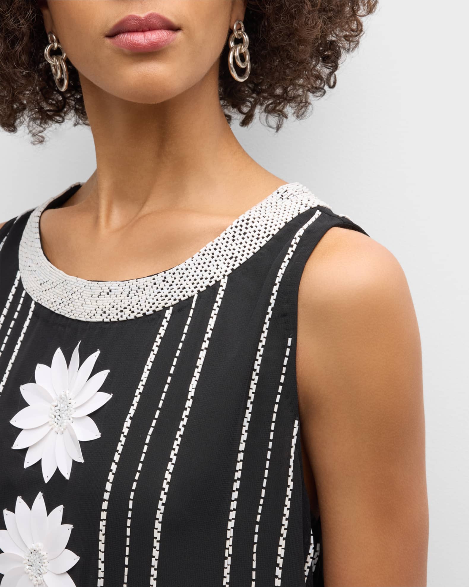 Floral Crystal Applique Body-Con Maxi Dress