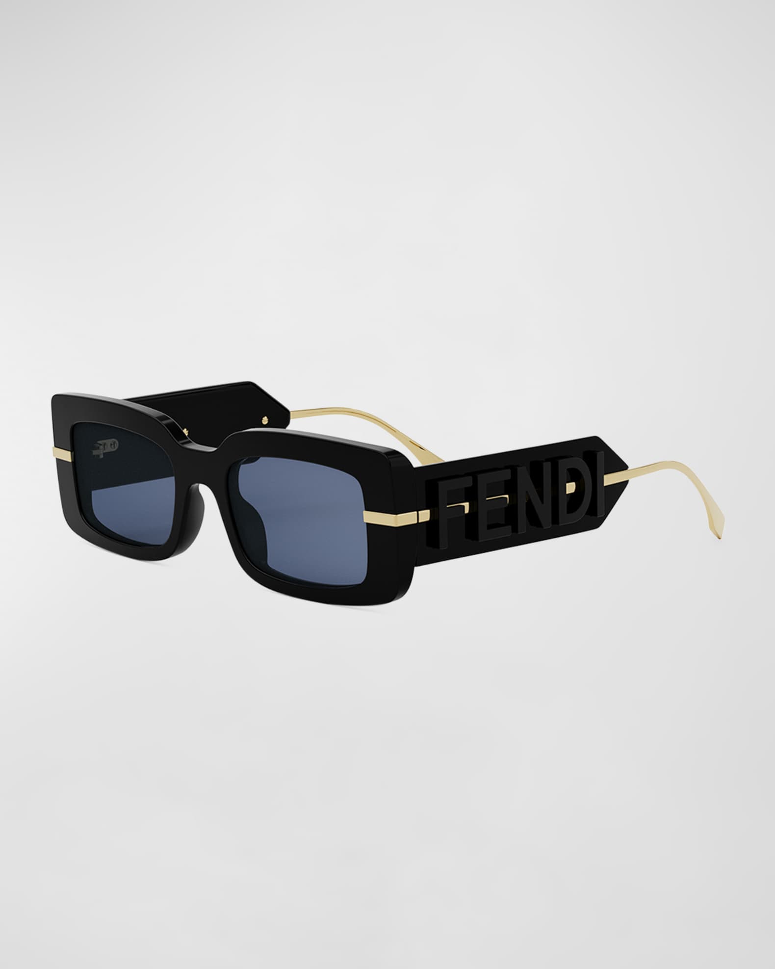 Logo Acetate Rectangle Sunglasses  0