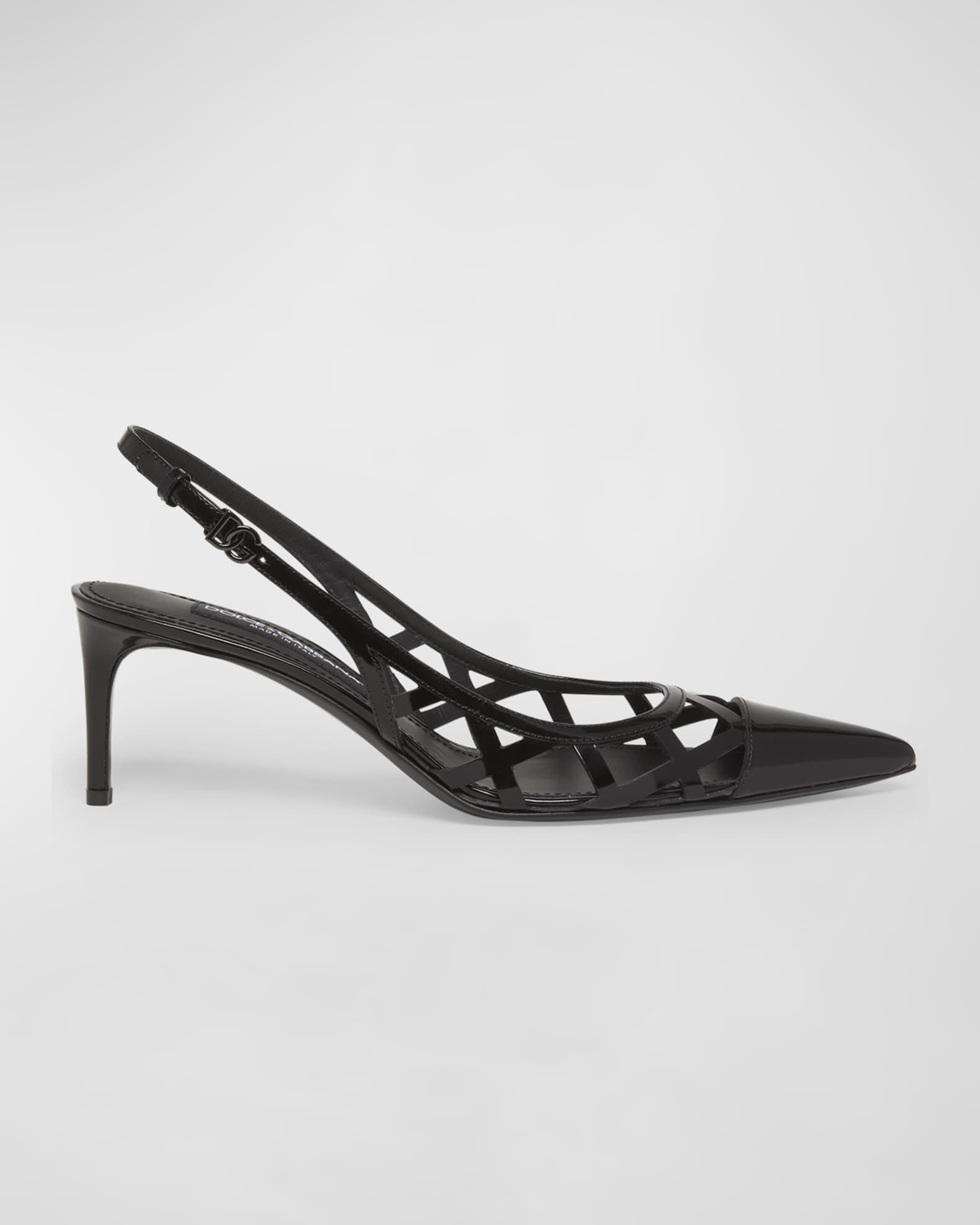 Caged Leather Slingback Pumps 0