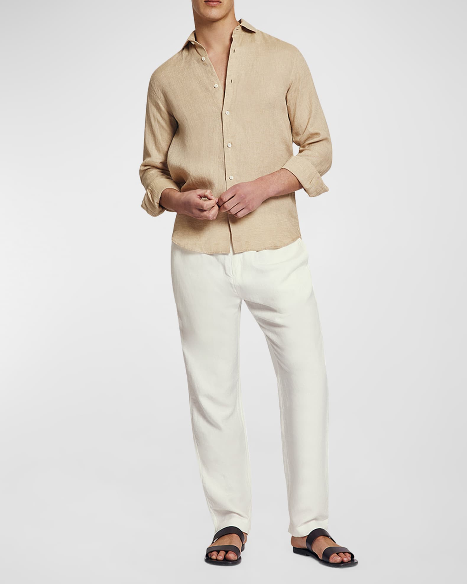 Men's Antonio Linen Casual Button-Down Shirt 1