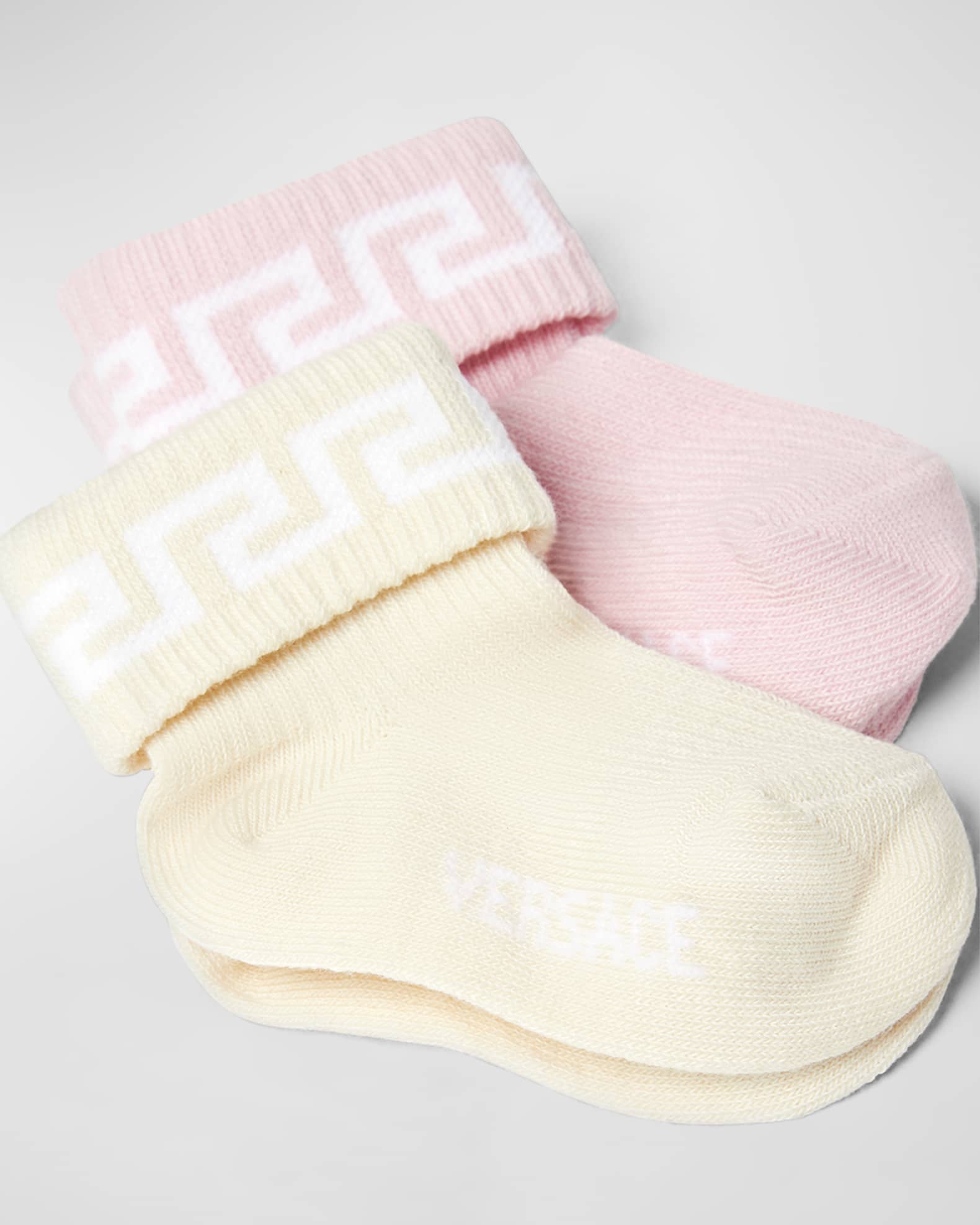Girl's 2-Pack Greca Trim Socks, Size Newborn-12M 1