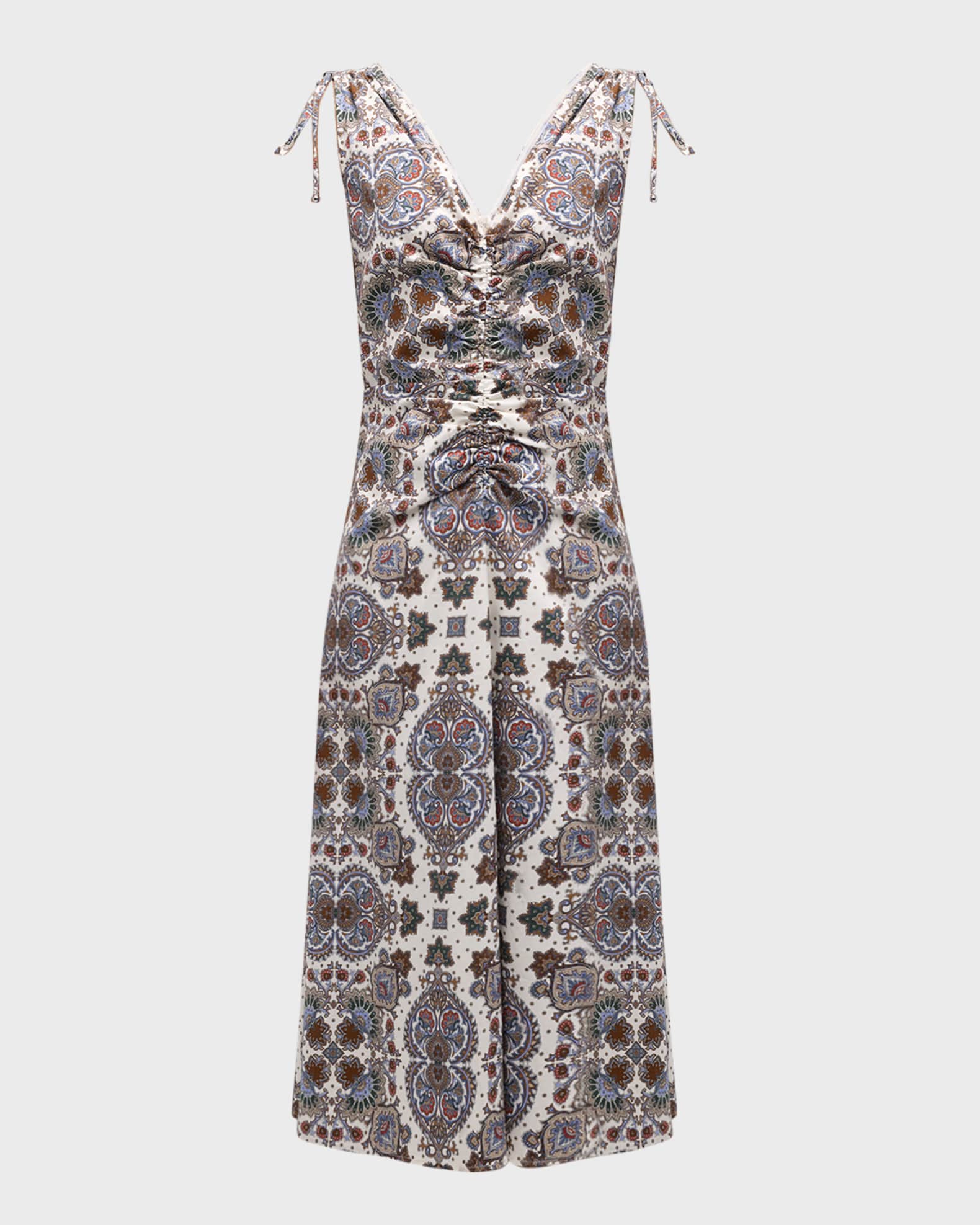 Veronica Beard Zia Printed Midi Dress Off White Multi