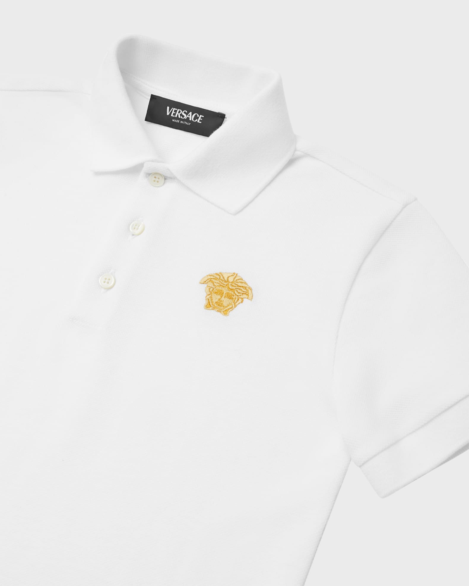 Versace Boy's Polo Shirt W/ Embroidered Medusa, Size 46 Neiman Marcus
