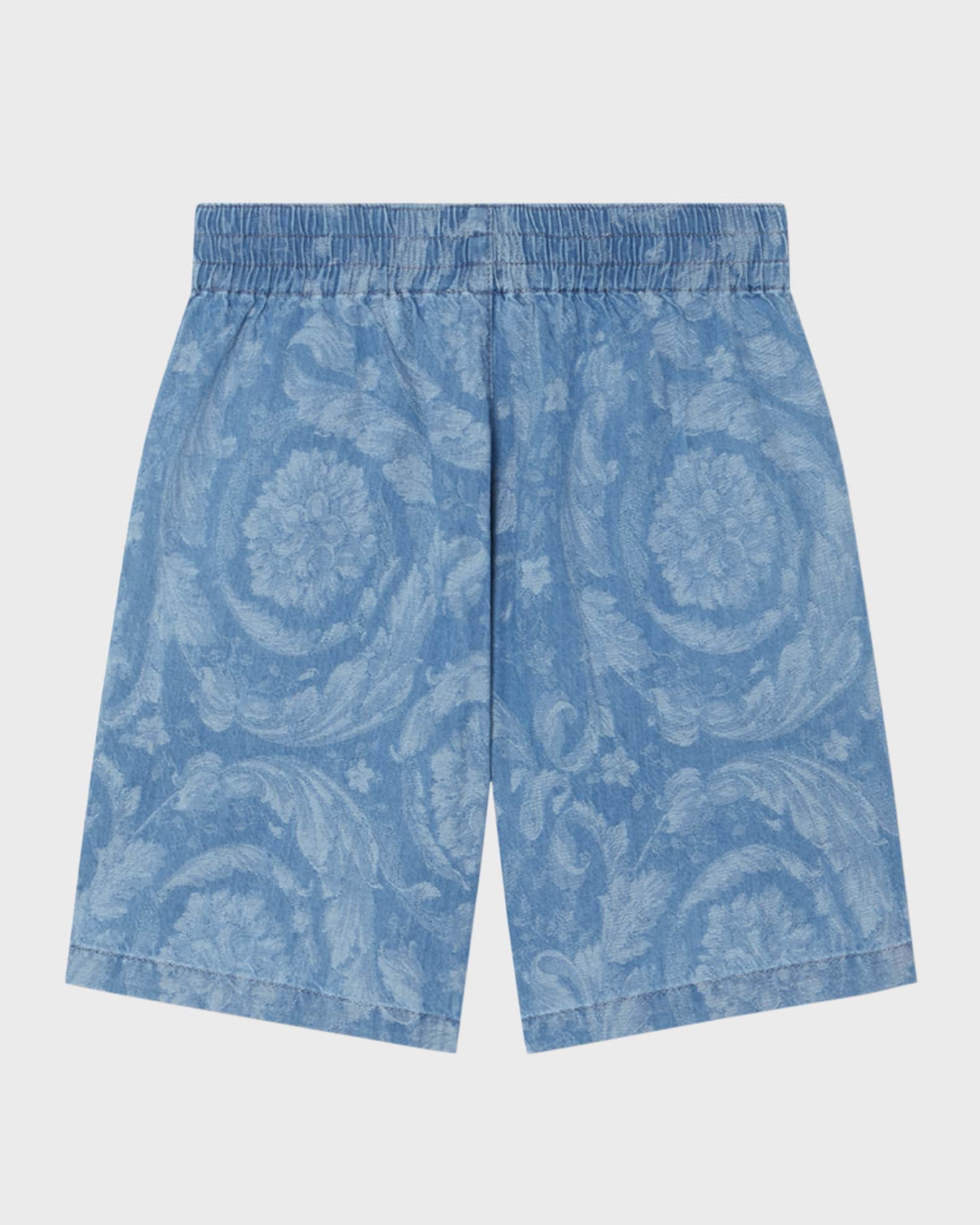 Boy's Chambray Barocco-Print Shorts 1