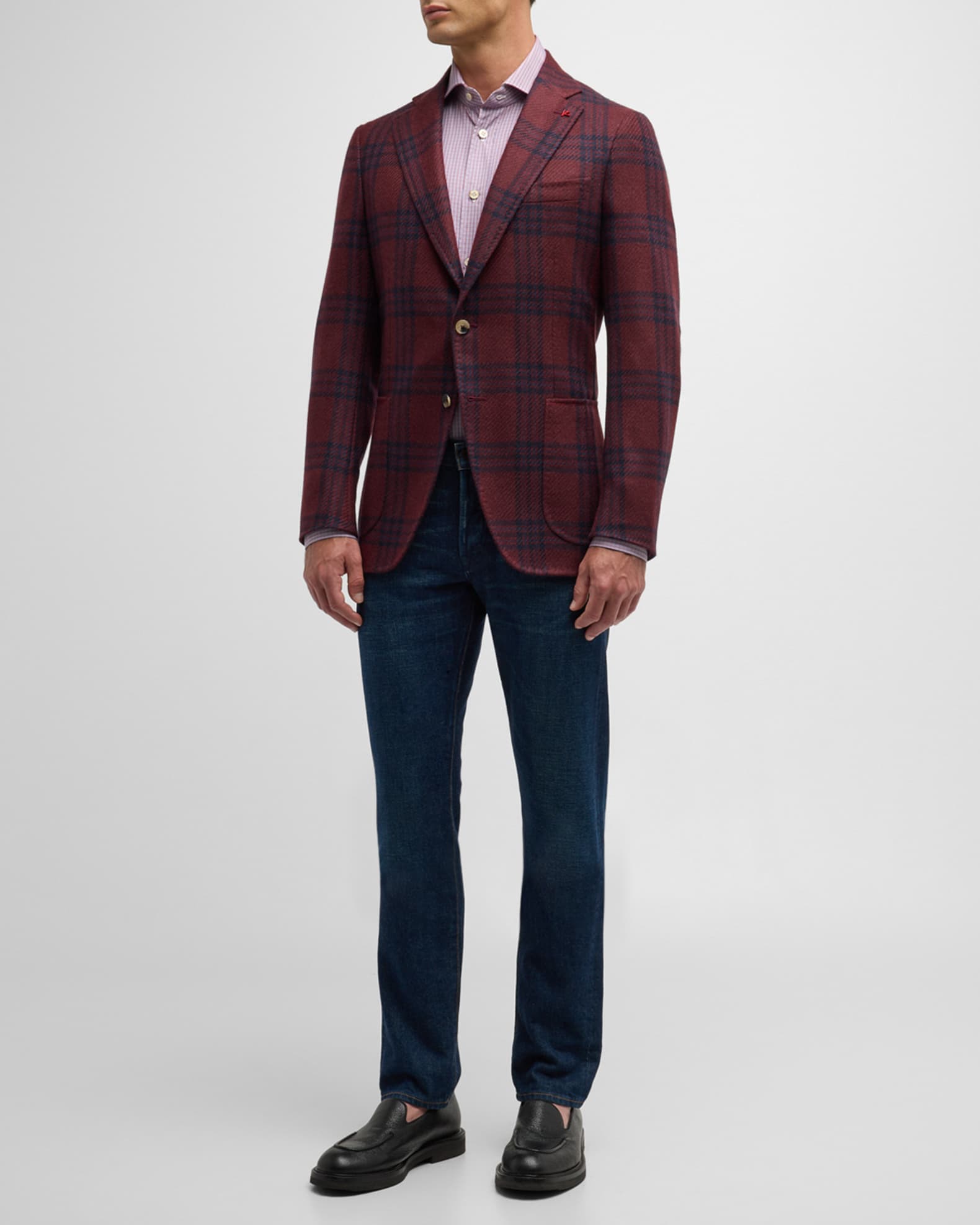 Men's Large Check Cashmere Sport Coat 1