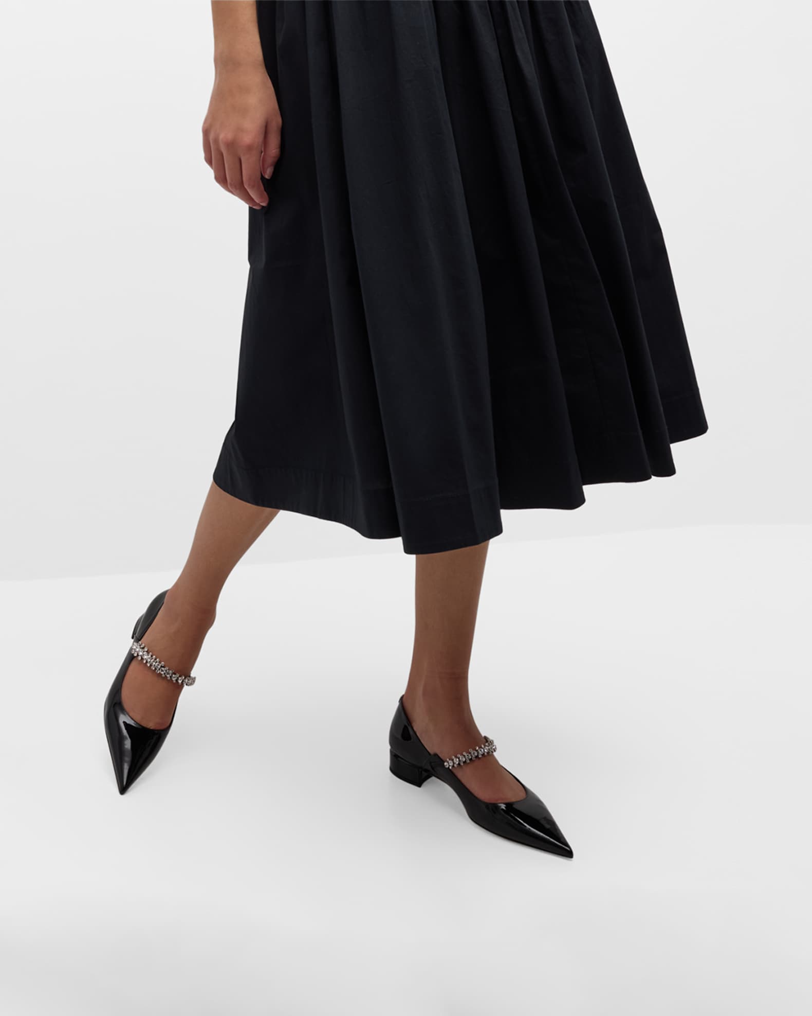 Bing Patent Crystal-Strap Ballerina Flats 1
