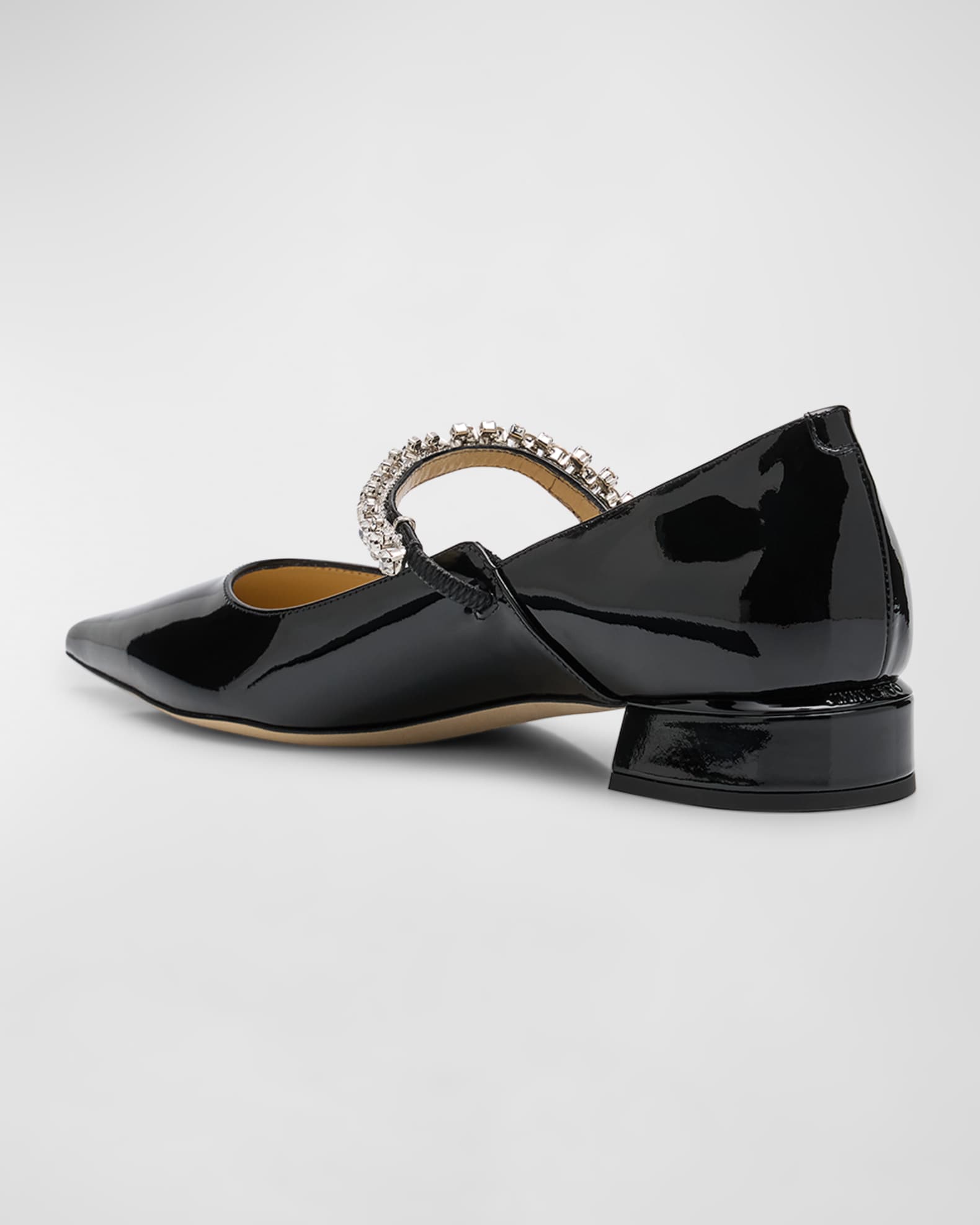 フラットシューズ JIMMY CHOO Black Nappa Leather Bing Ballerinas Jimmy Choo Bing Patent Crystal-Strap Ballerina Flats